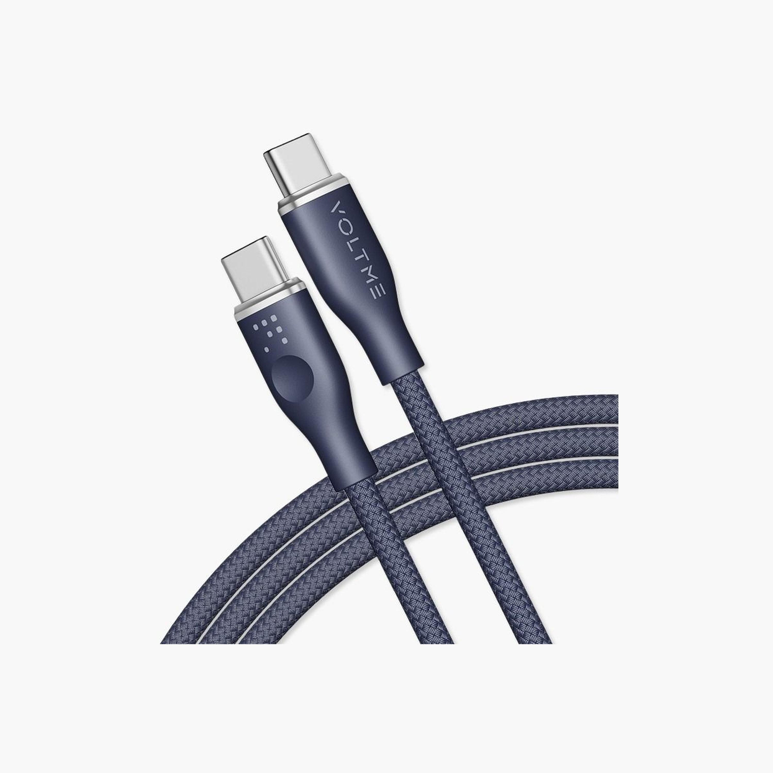 Voltme Rugg Series Nylon Cable USB-C To USB-C 1m 100W - Blue-electronics-accessories-mobileaccesories-image-1