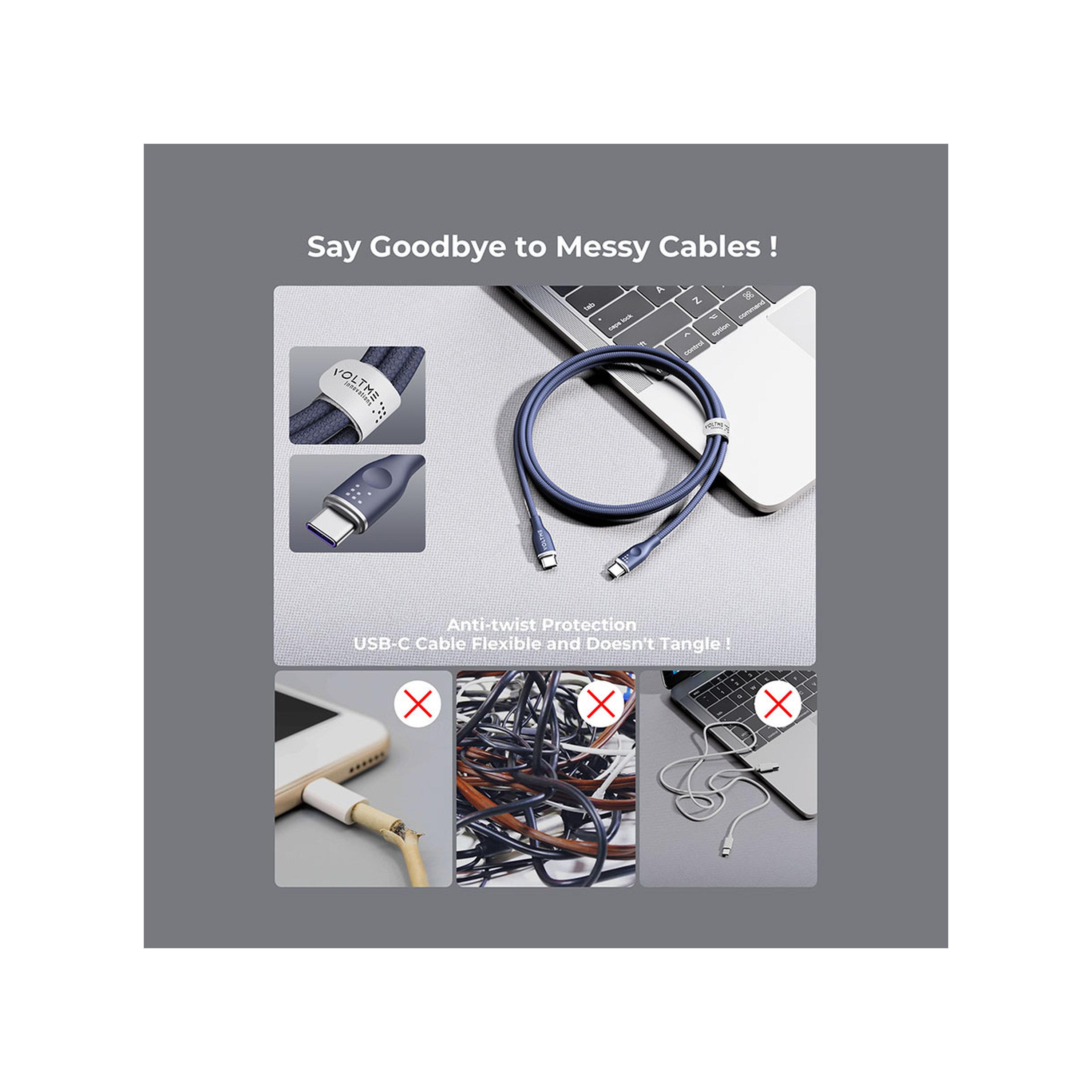 Voltme Rugg Series Nylon Cable USB-C To USB-C 1m 100W - Blue-electronics-accessories-mobileaccesories-image-2