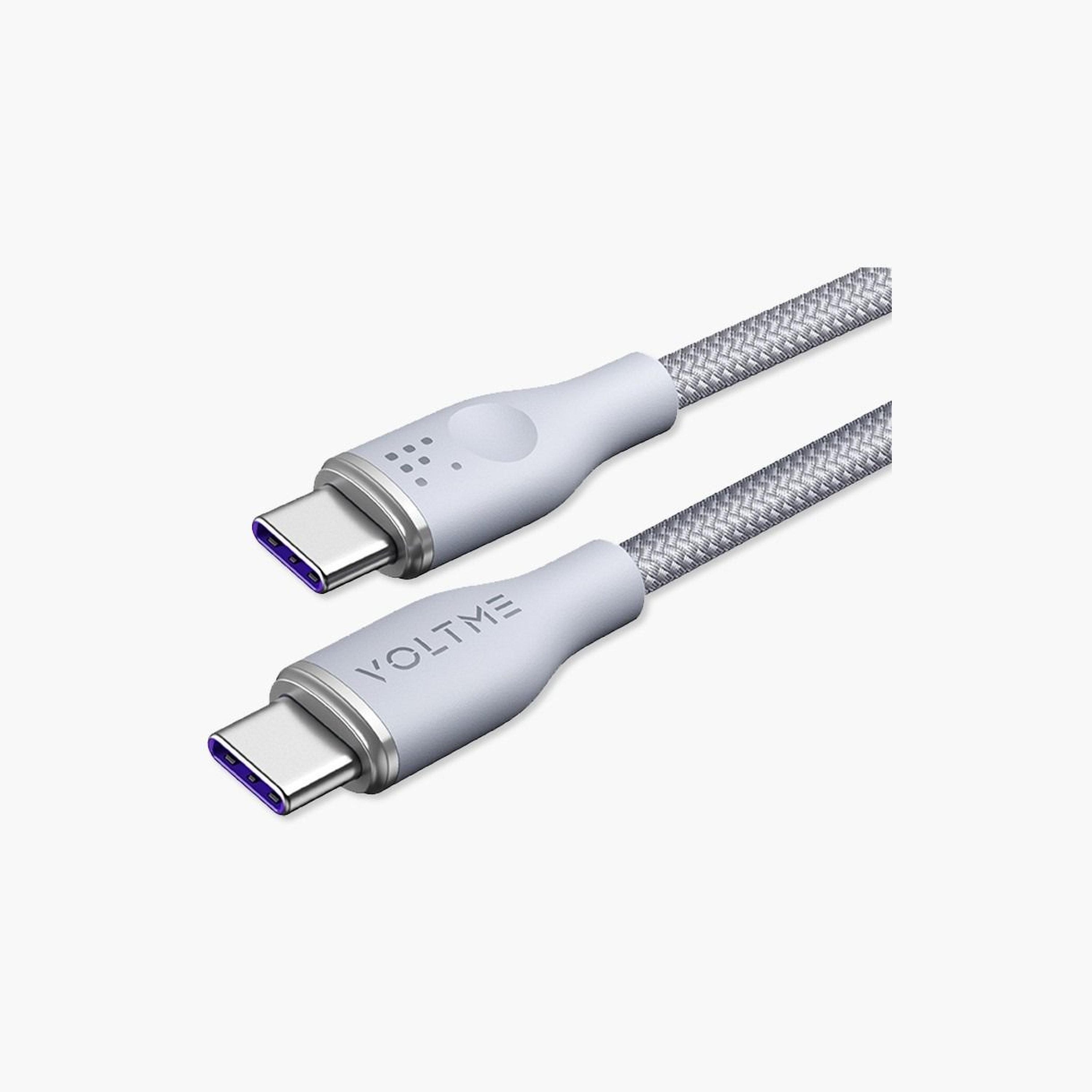Voltme Rugg Series Nylon Cable USB-C To USB-C 1m 100W - Grey-electronics-accessories-mobileaccesories-image-1