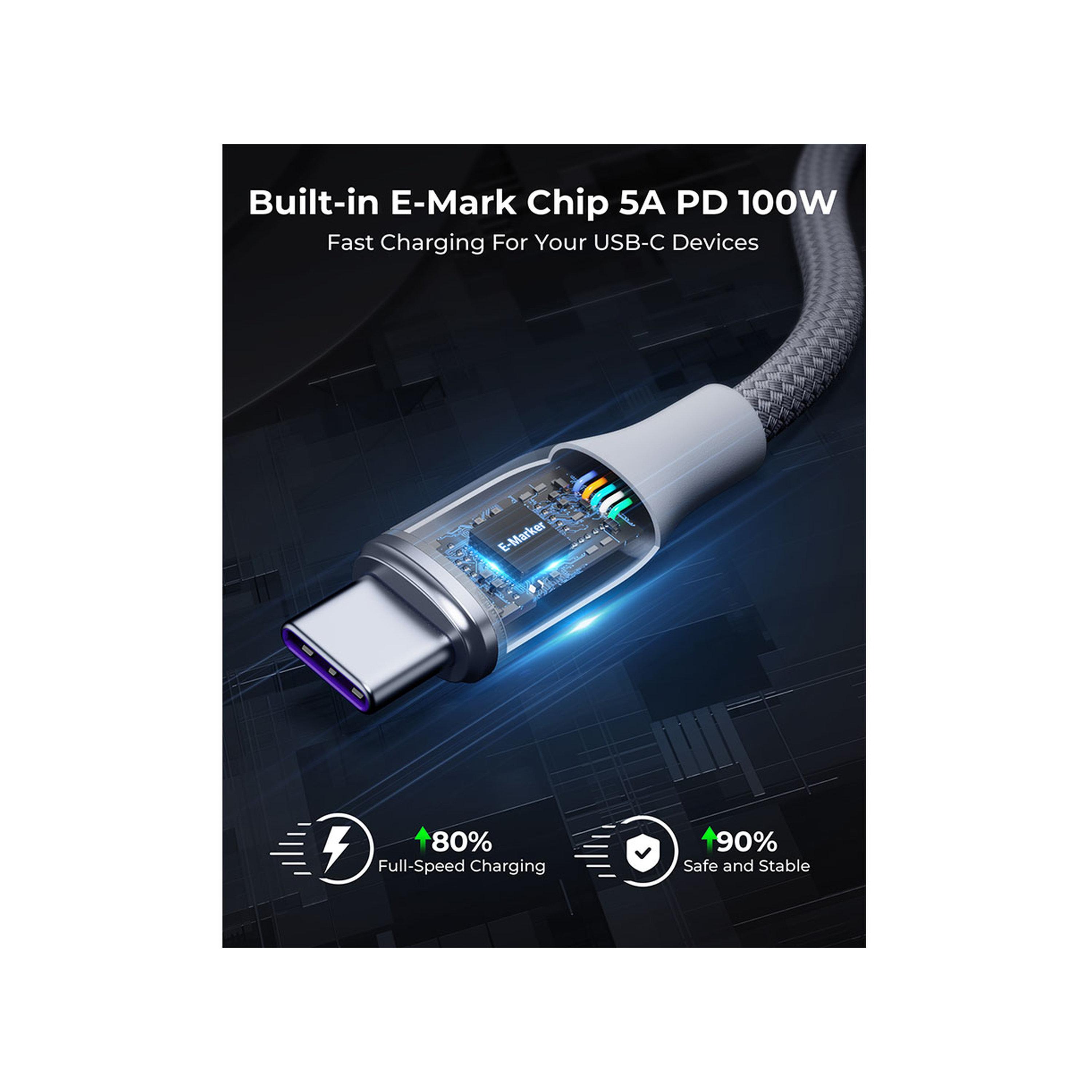 Voltme Rugg Series Nylon Cable USB-C To USB-C 1m 100W - Grey-electronics-accessories-mobileaccesories-image-4