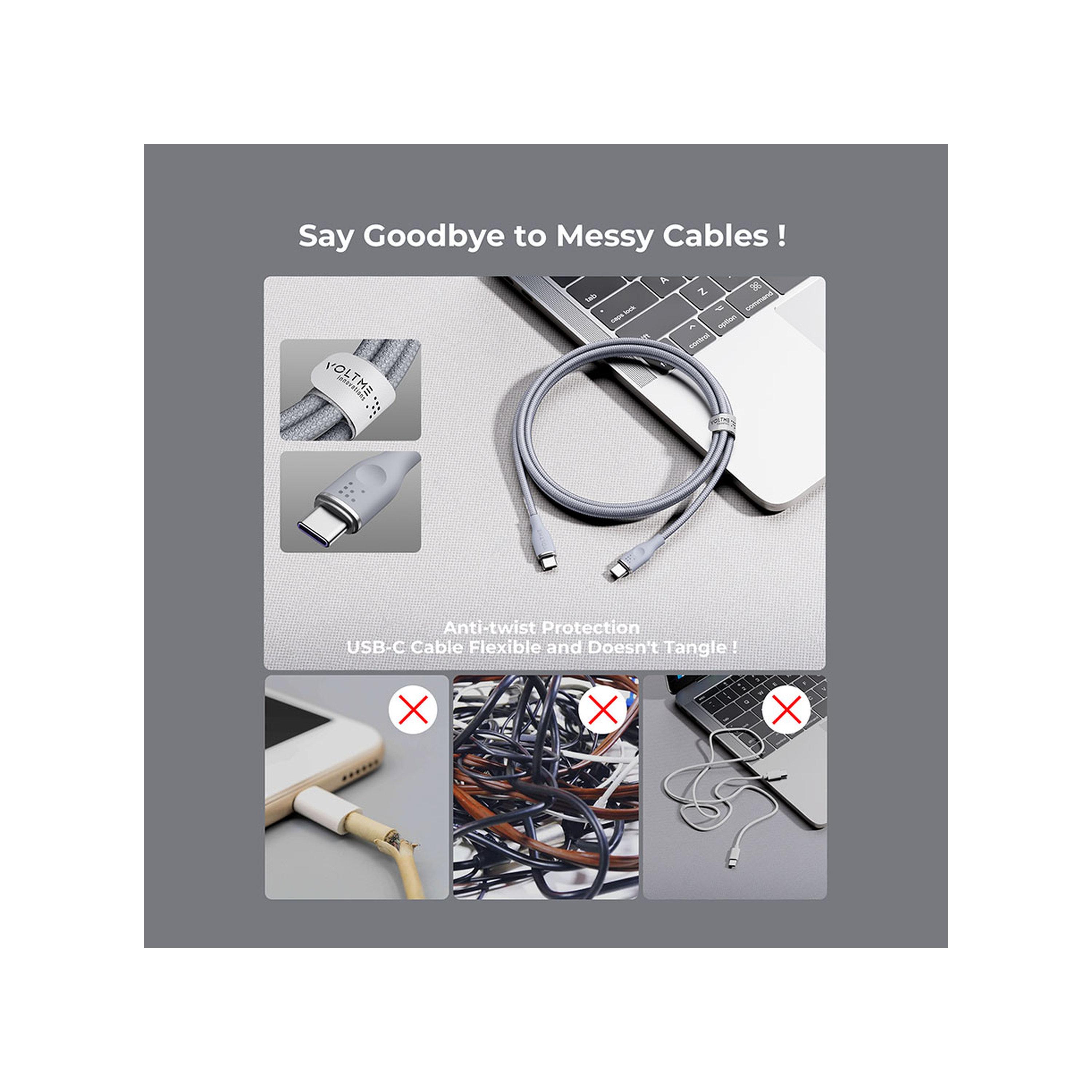 Voltme Rugg Series Nylon Cable USB-C To USB-C 1m 100W - Grey-electronics-accessories-mobileaccesories-image-5