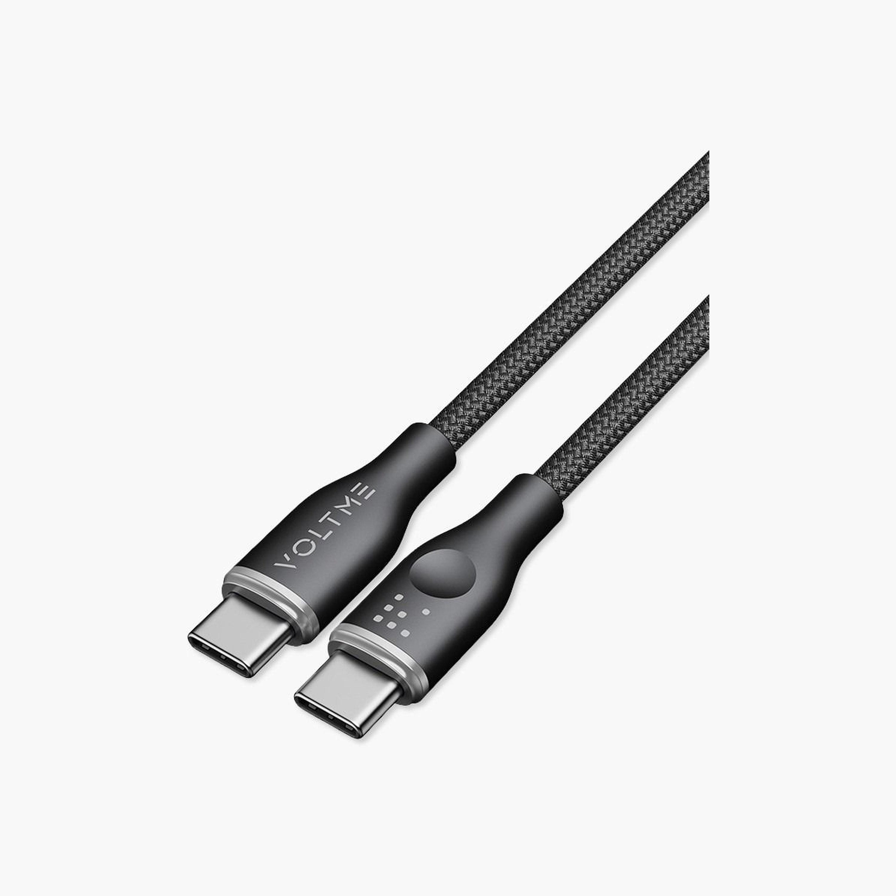 Voltme Rugg Series Nylon Cable USB-C To USB-C 1m 60W - Black-electronics-accessories-mobileaccesories-image-1