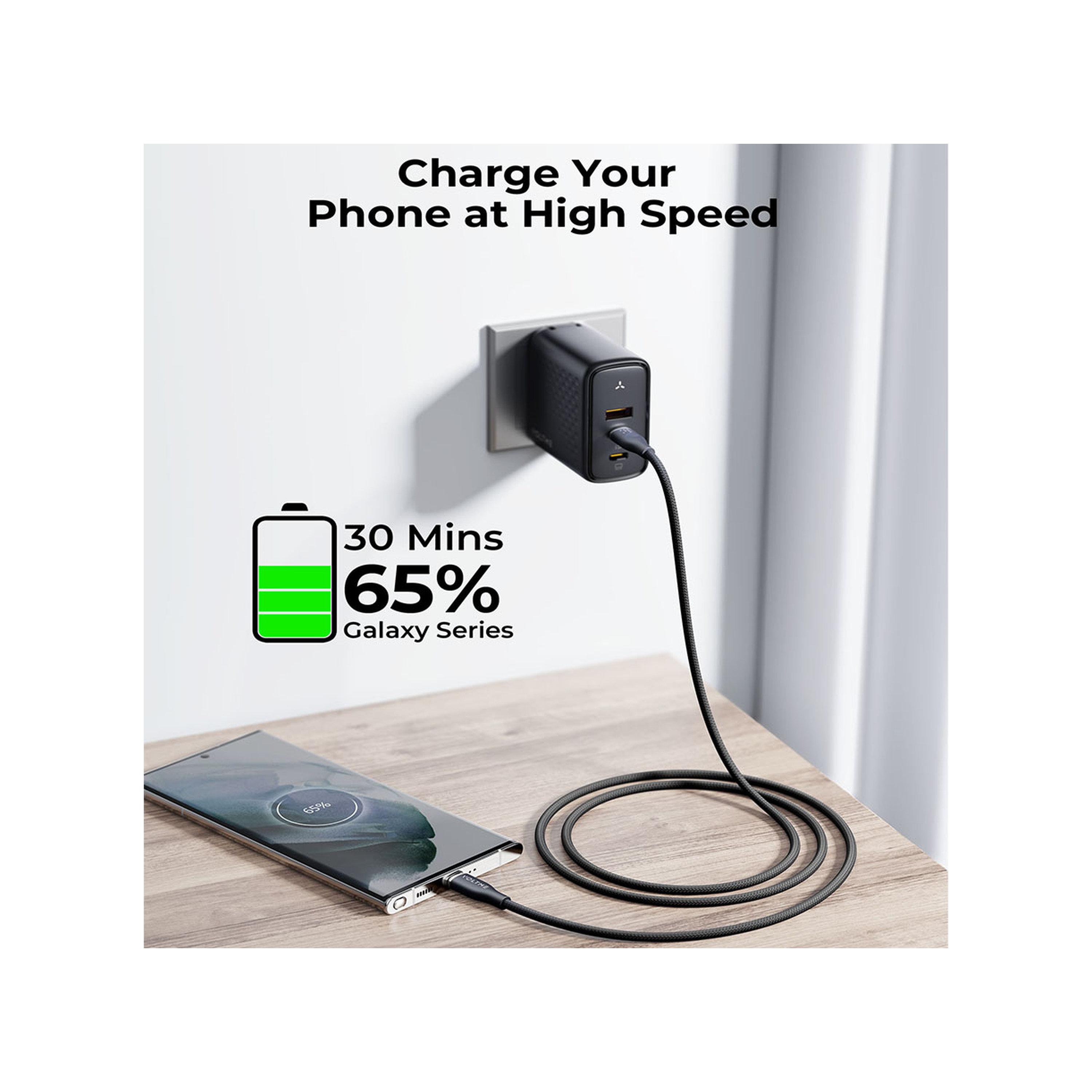 Voltme Rugg Series Nylon Cable USB-C To USB-C 1m 60W - Black-electronics-accessories-mobileaccesories-image-2