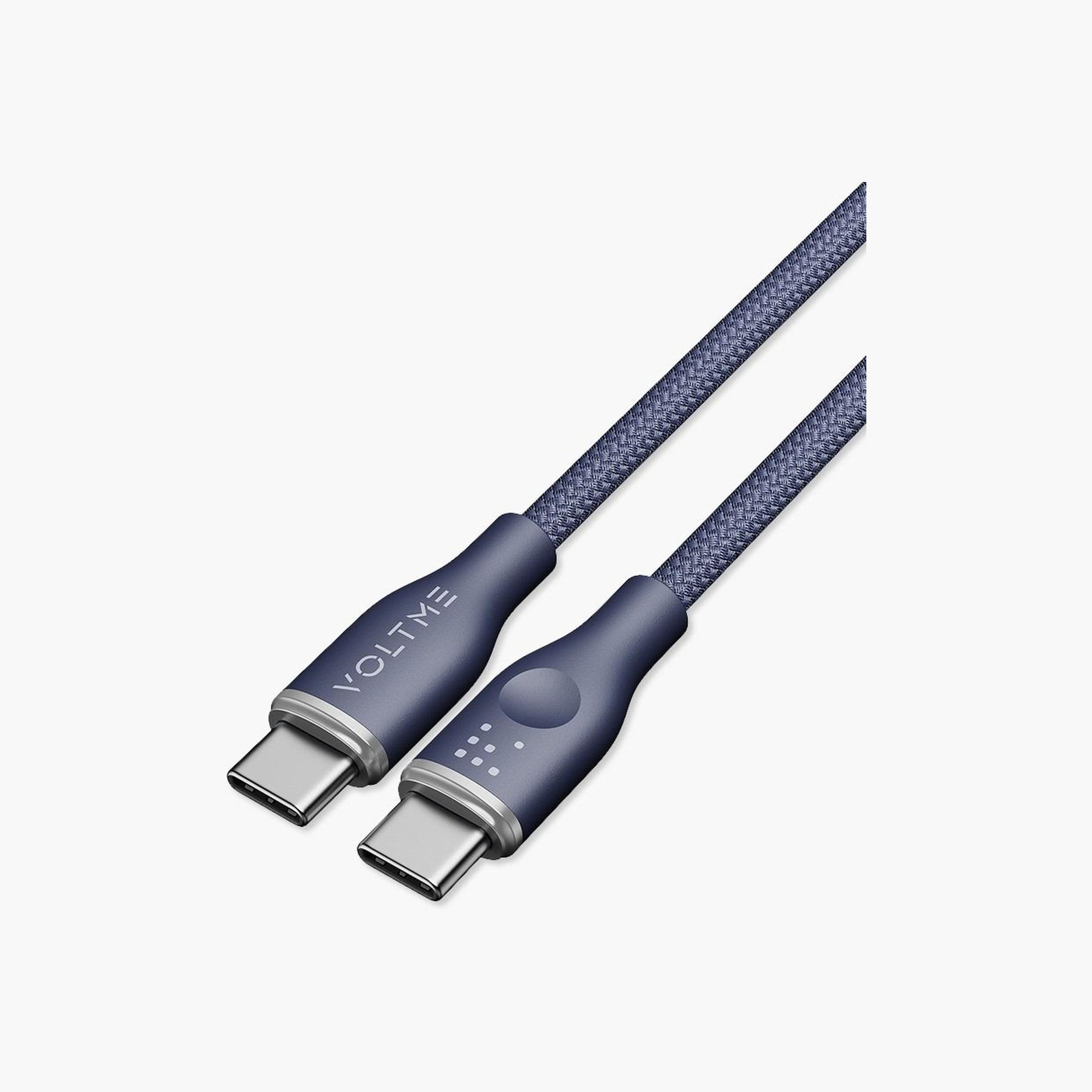 Voltme Rugg Series Nylon Cable USB-C To USB-C 1m 60W - Blue-electronics-accessories-mobileaccesories-image-1