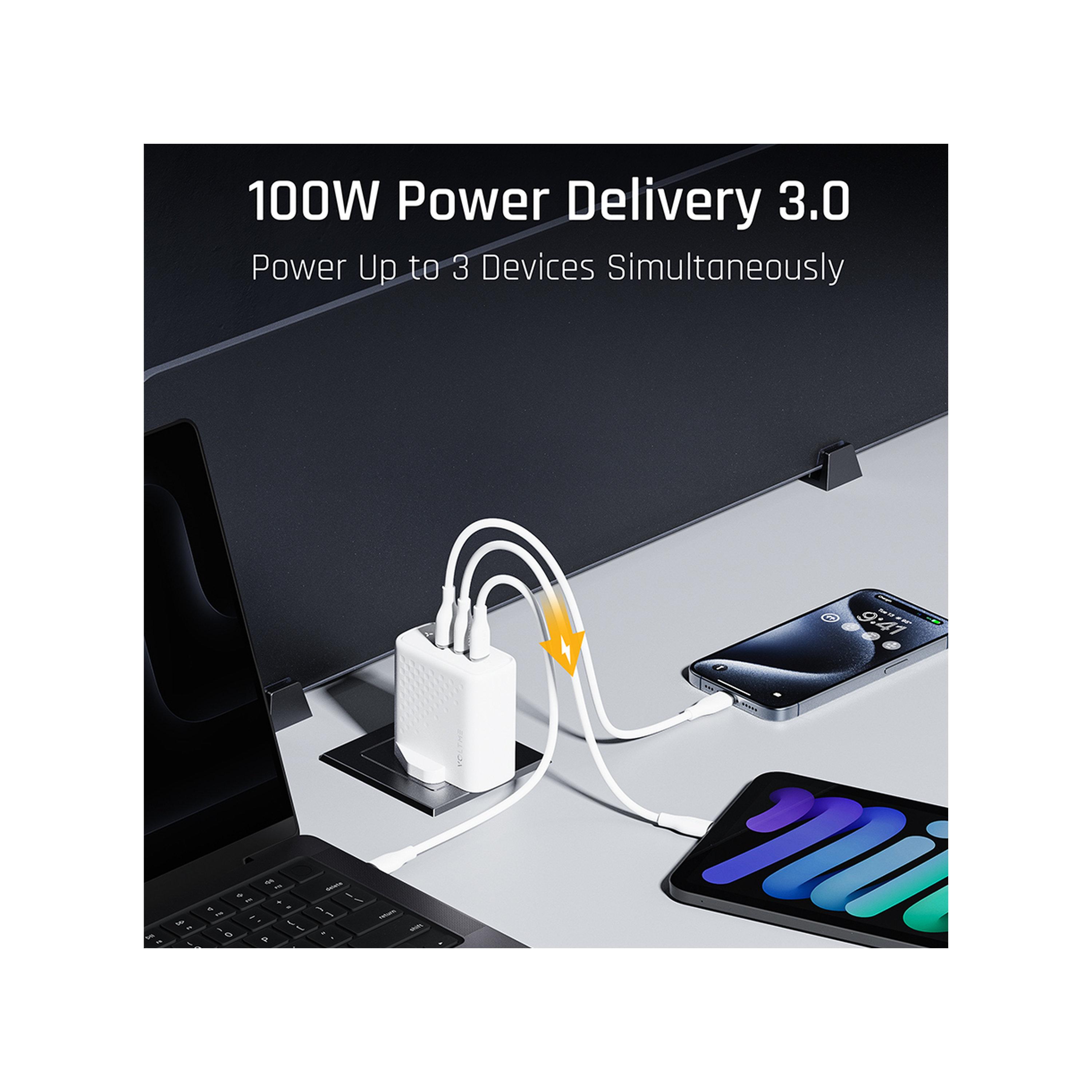 Voltme Wall Charger Revo 2-USB-C and USB 100W - White-electronics-accessories-mobileaccesories-image-2