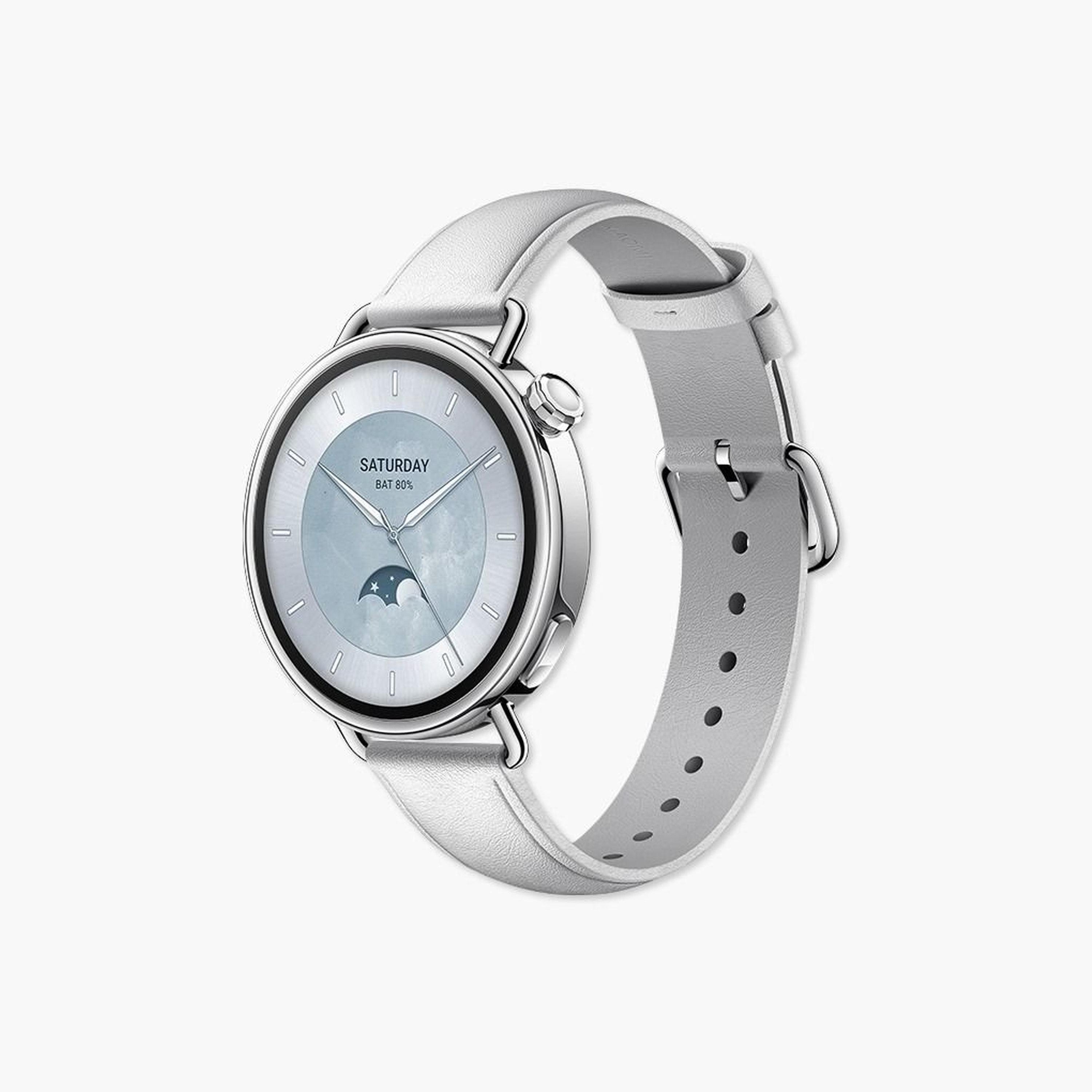 Xiaomi Watch S4 41mm Amoled Battery Life 8 Up to Days Bluetooth 5.4 Leather Strap  5ATM HyperOS 3 Sleep monitoring - White-electronics-smartwatches-image-1