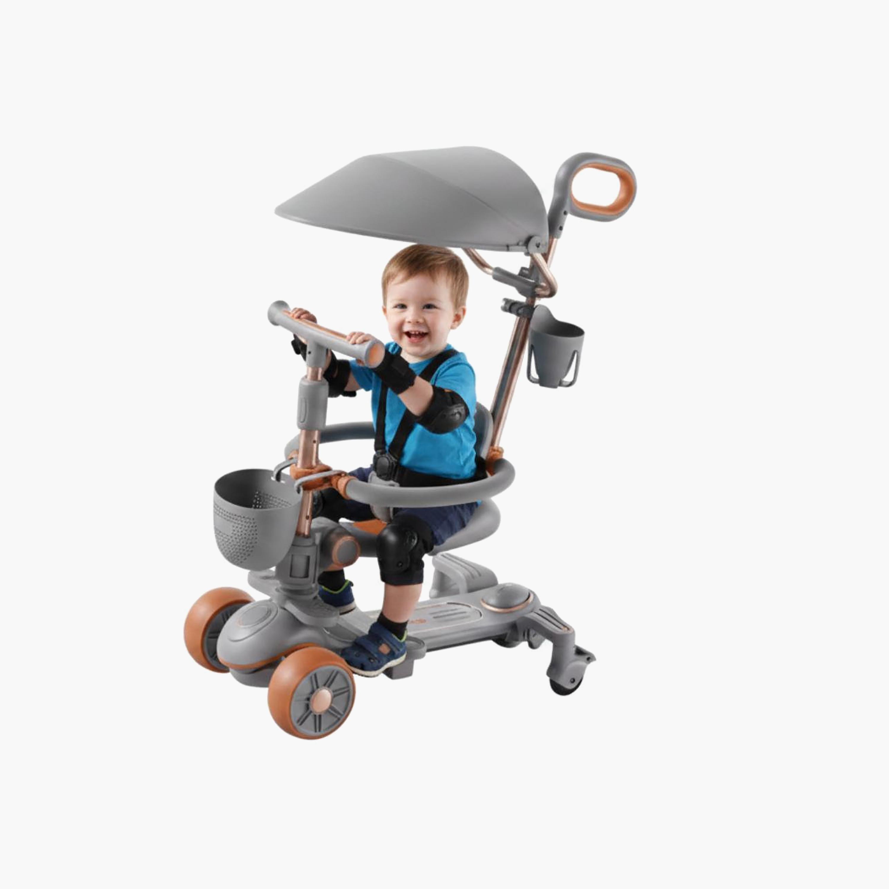 Myts 4-in-1 PU Lighting Wheel Canopy Scooter with Safety Guard & Music-toys-outdoor-scooters-image-2