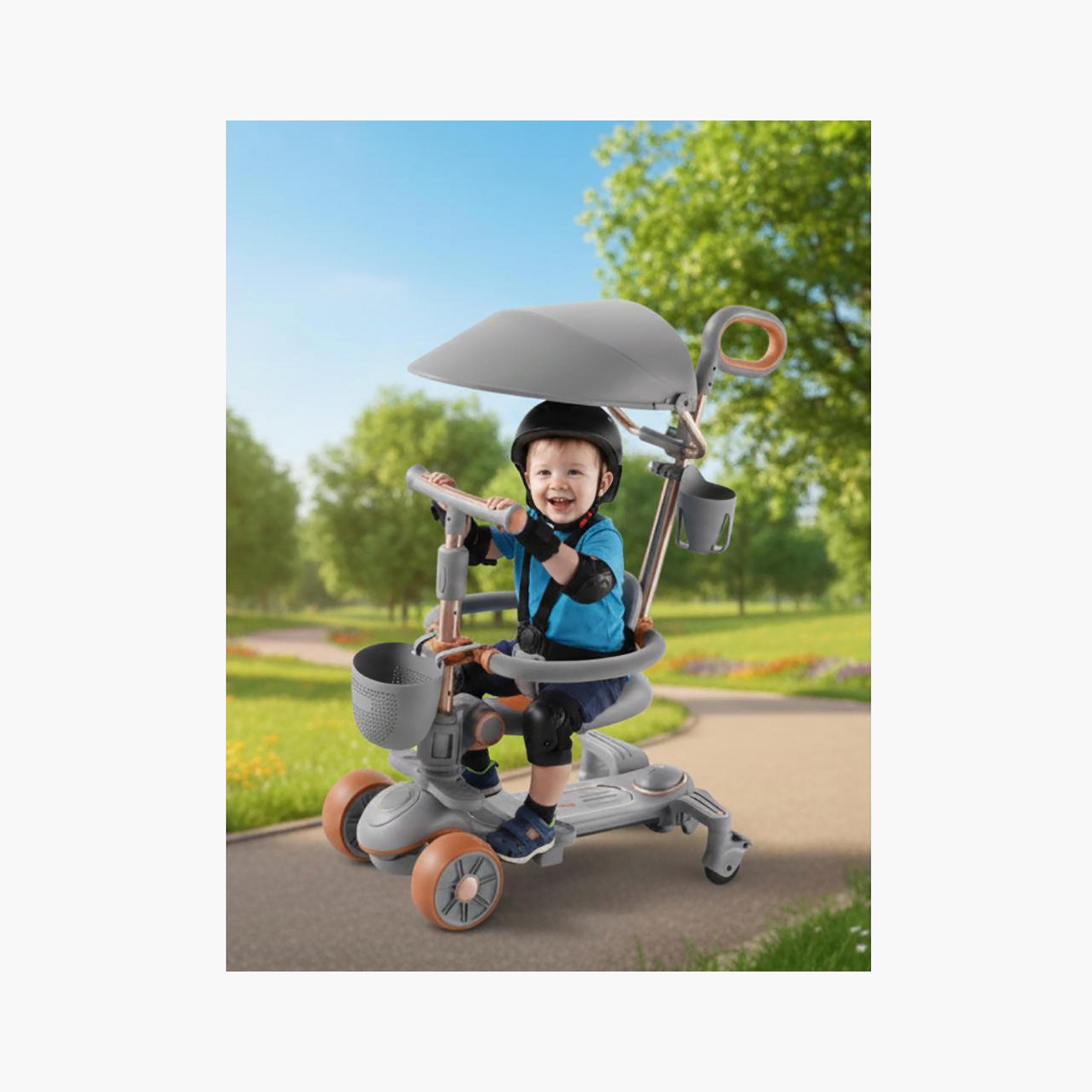 Myts 4-in-1 PU Lighting Wheel Canopy Scooter with Safety Guard & Music-toys-outdoor-scooters-image-3