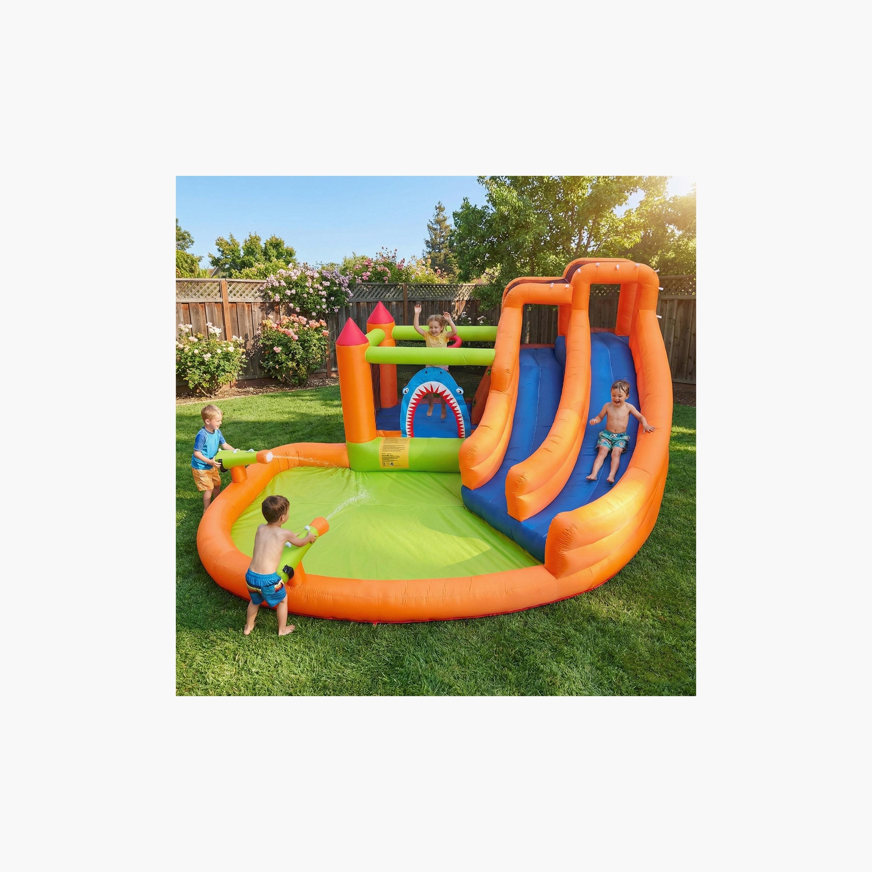 Myts Shark Splash Inflatable Bounce House with Slide Playset-toys-outdoor-sports-image-3