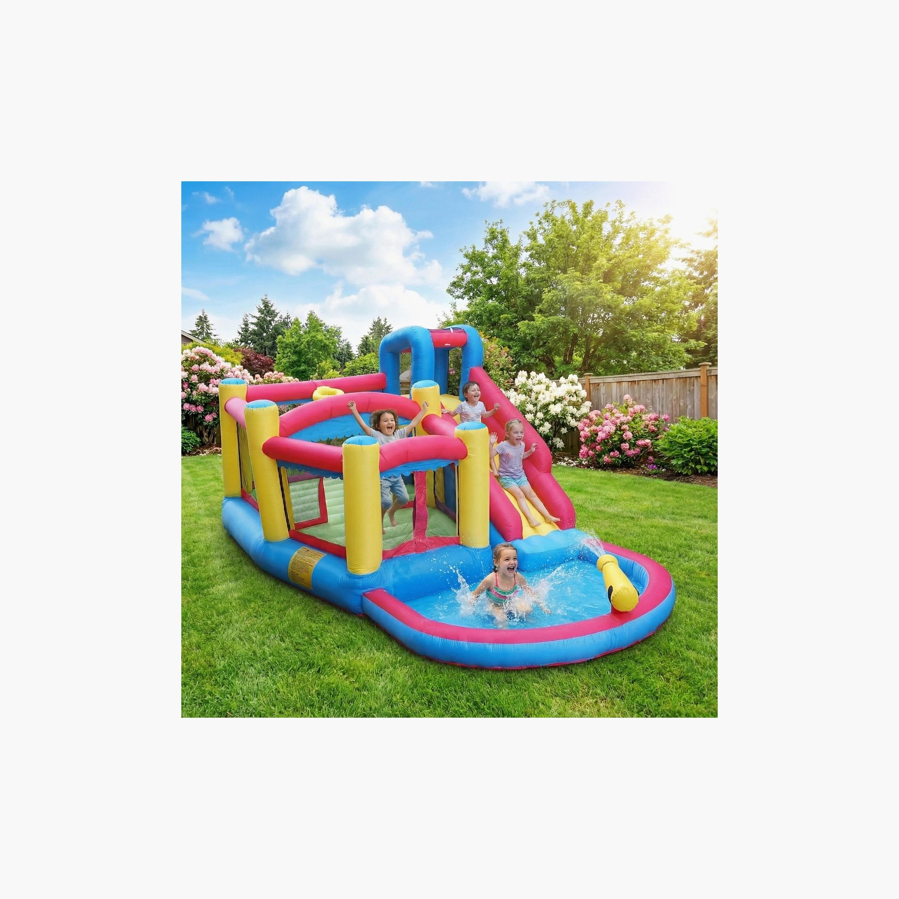 Myts Carnival Splash Inflatable Bounce House with Slide Playset-toys-outdoor-sports-image-3