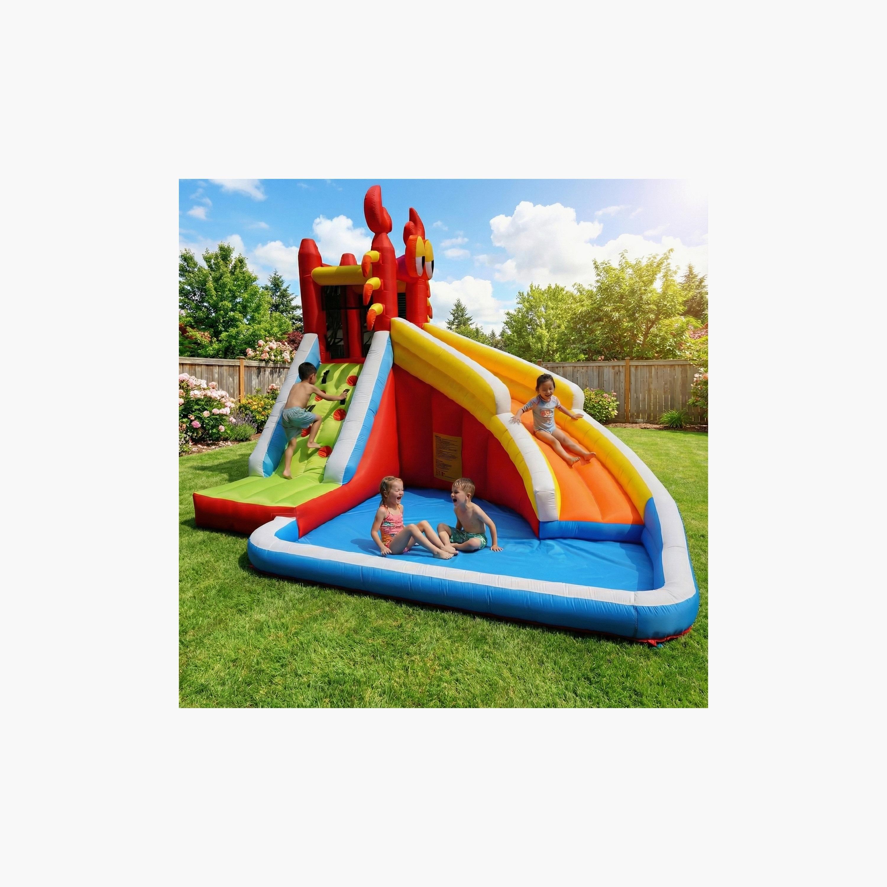 نطاطة "فولكانو ووتر أدفنتشر" قابلة للنفخ مع مجموعة ألعاب زحليقة من مايتس-toys-outdoor-sports-image-3