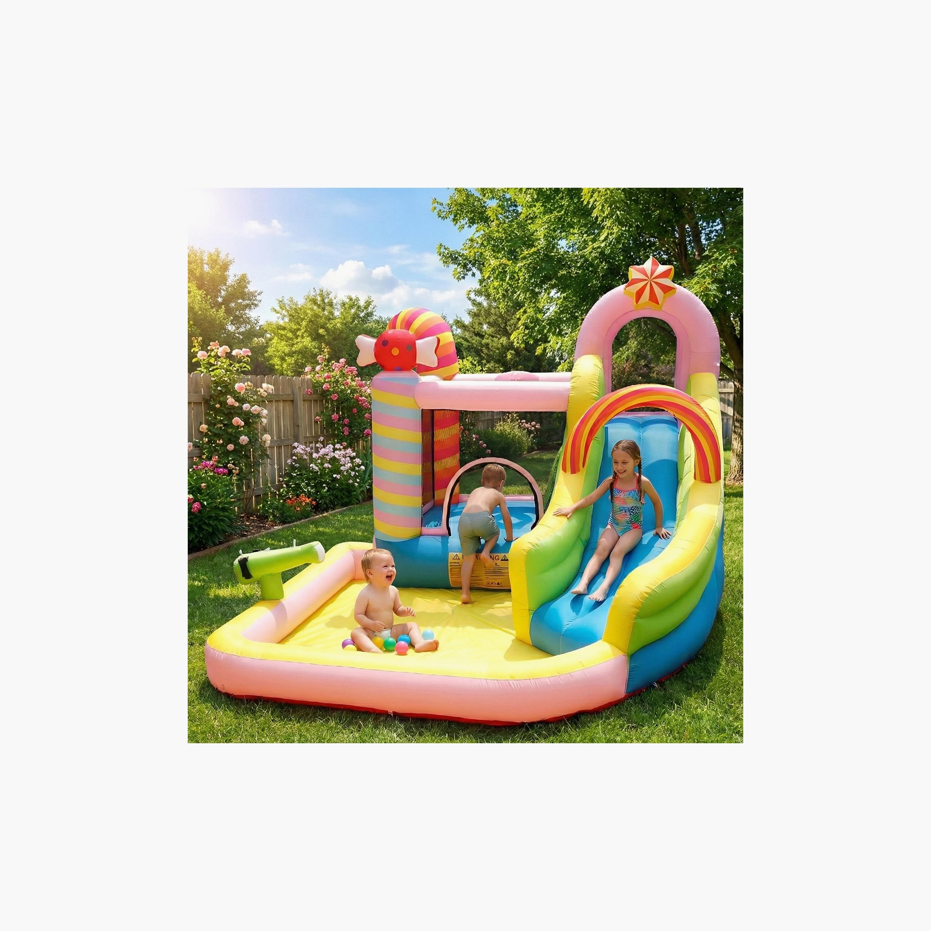 نطاطة "كاندي رينبو سبلاش" قابلة للنفخ مع مجموعة ألعاب زحليقة من مايتس-toys-outdoor-sports-image-3