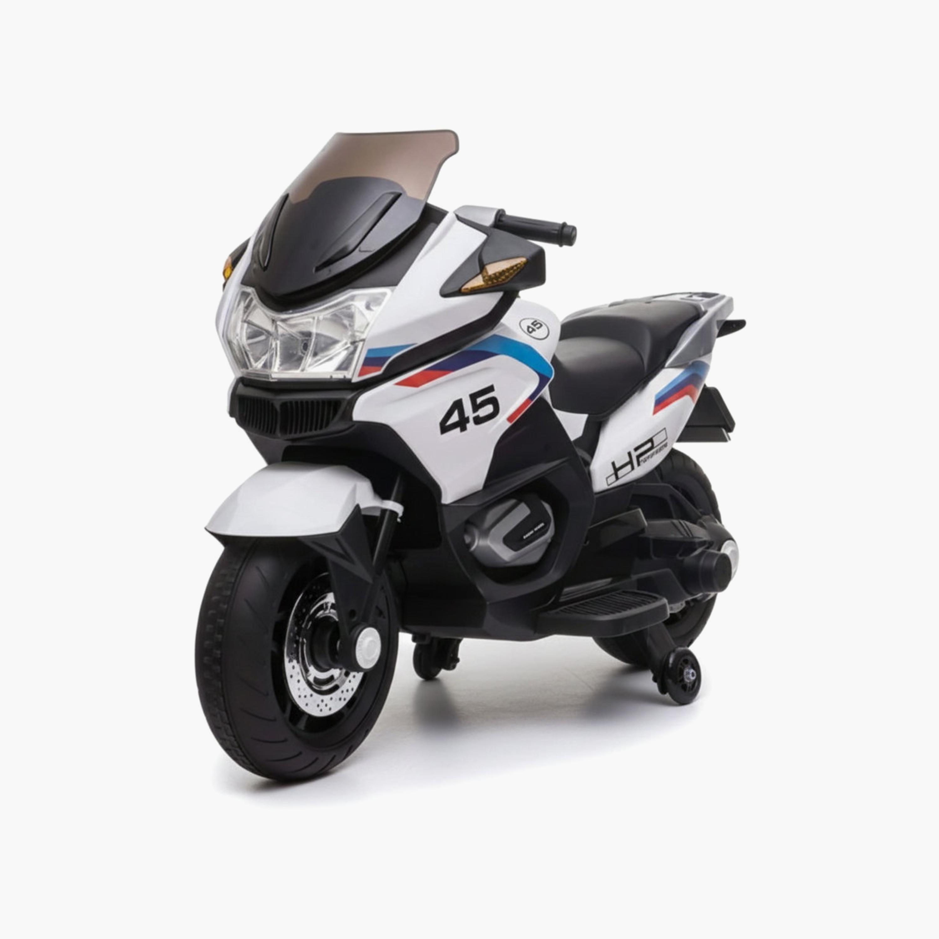 دراجة نارية كهربائية للركوب بمحرك مزدوج 12 فولت - أبيض من مايتس-toys-outdoor-bikesandrideons-electricvehicles-image-1