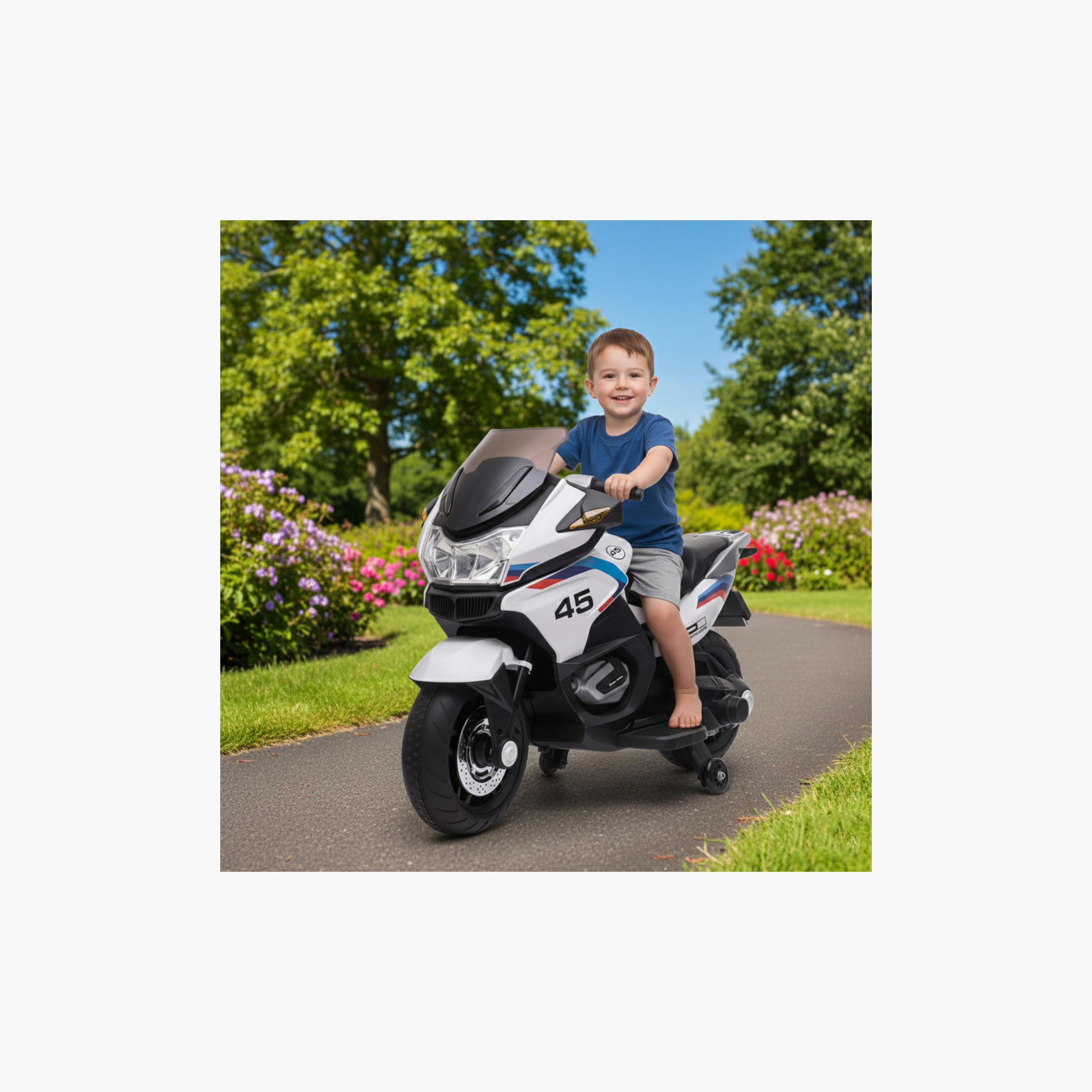 دراجة نارية كهربائية للركوب بمحرك مزدوج 12 فولت - أبيض من مايتس-toys-outdoor-bikesandrideons-electricvehicles-image-4