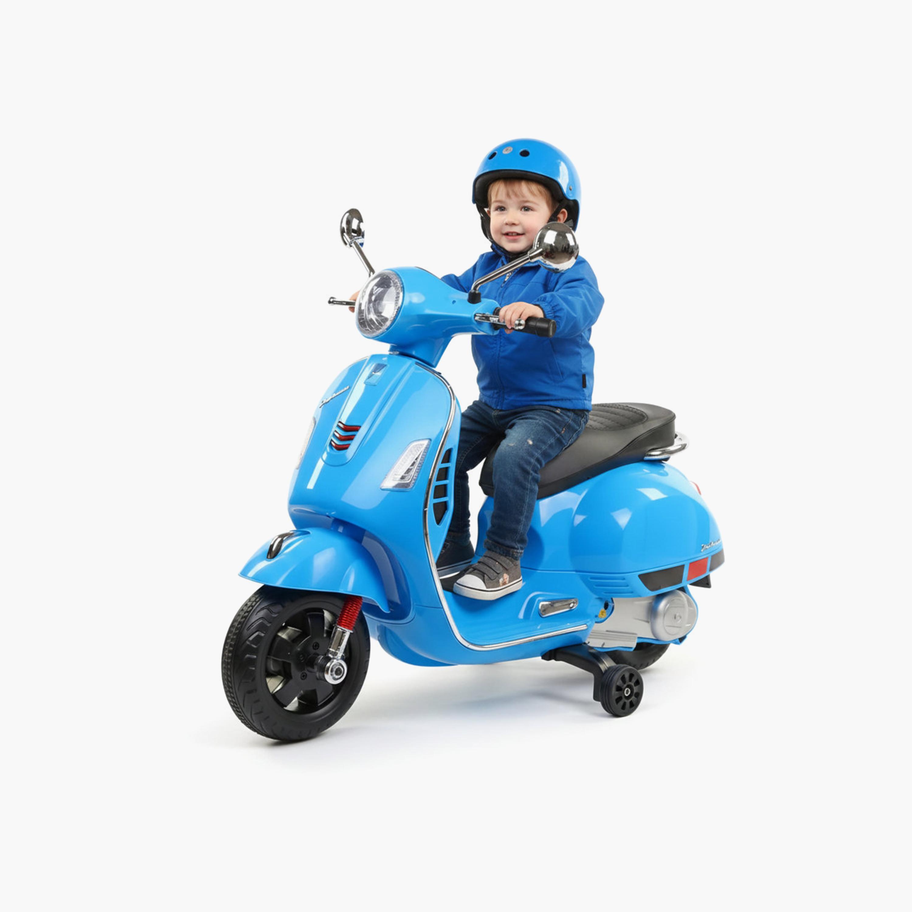 سكوتر ركوب كهربائي "فيسبا" مرخص بمحرك مزدوج 12 فولت مع موسيقى ومقعد جلد من مايتس-toys-outdoor-bikesandrideons-electricvehicles-image-2