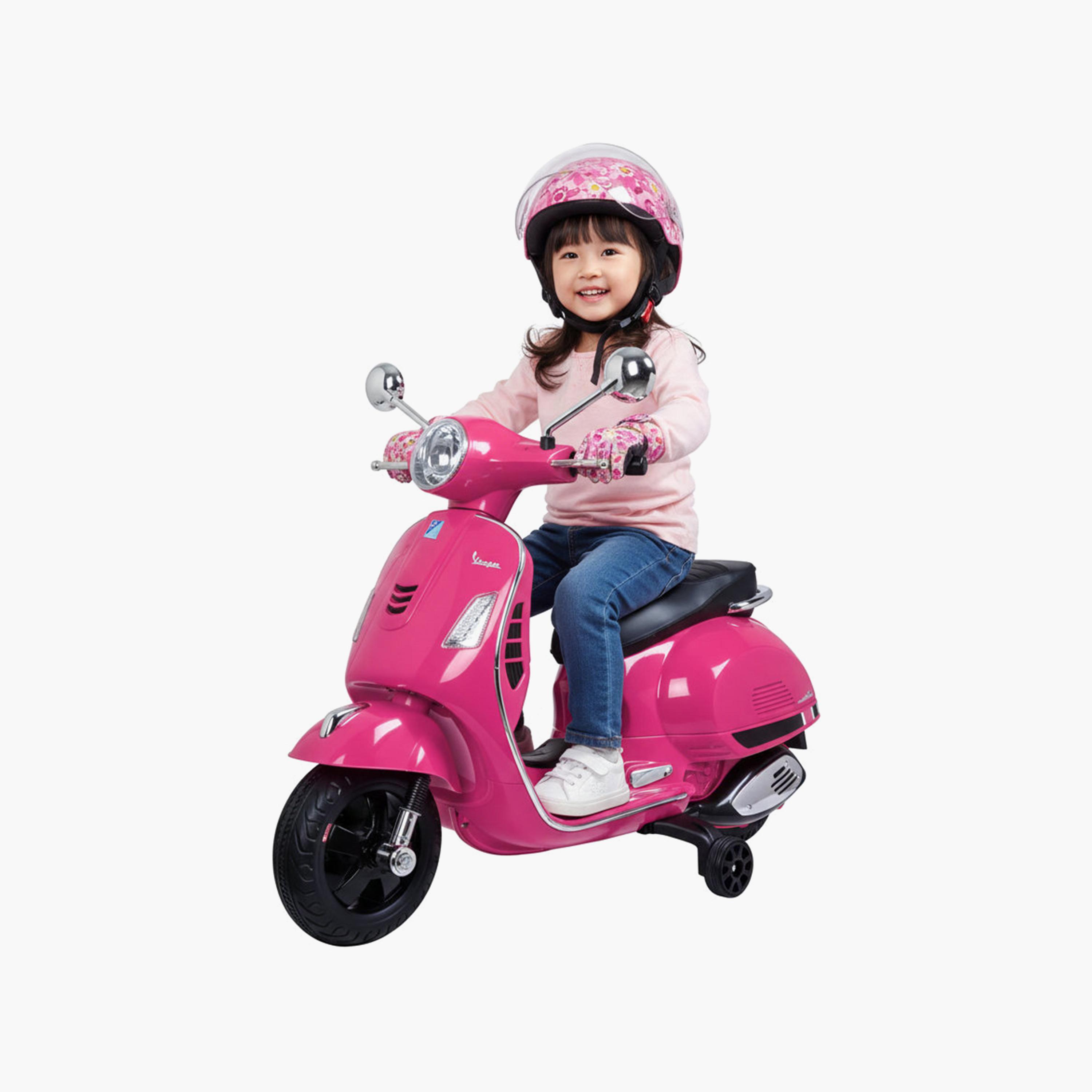 Myts 12V Electric Dual Motor Vespa Ride-On Scooter with Light & Music - Pink-toys-outdoor-bikesandrideons-electricvehicles-image-3