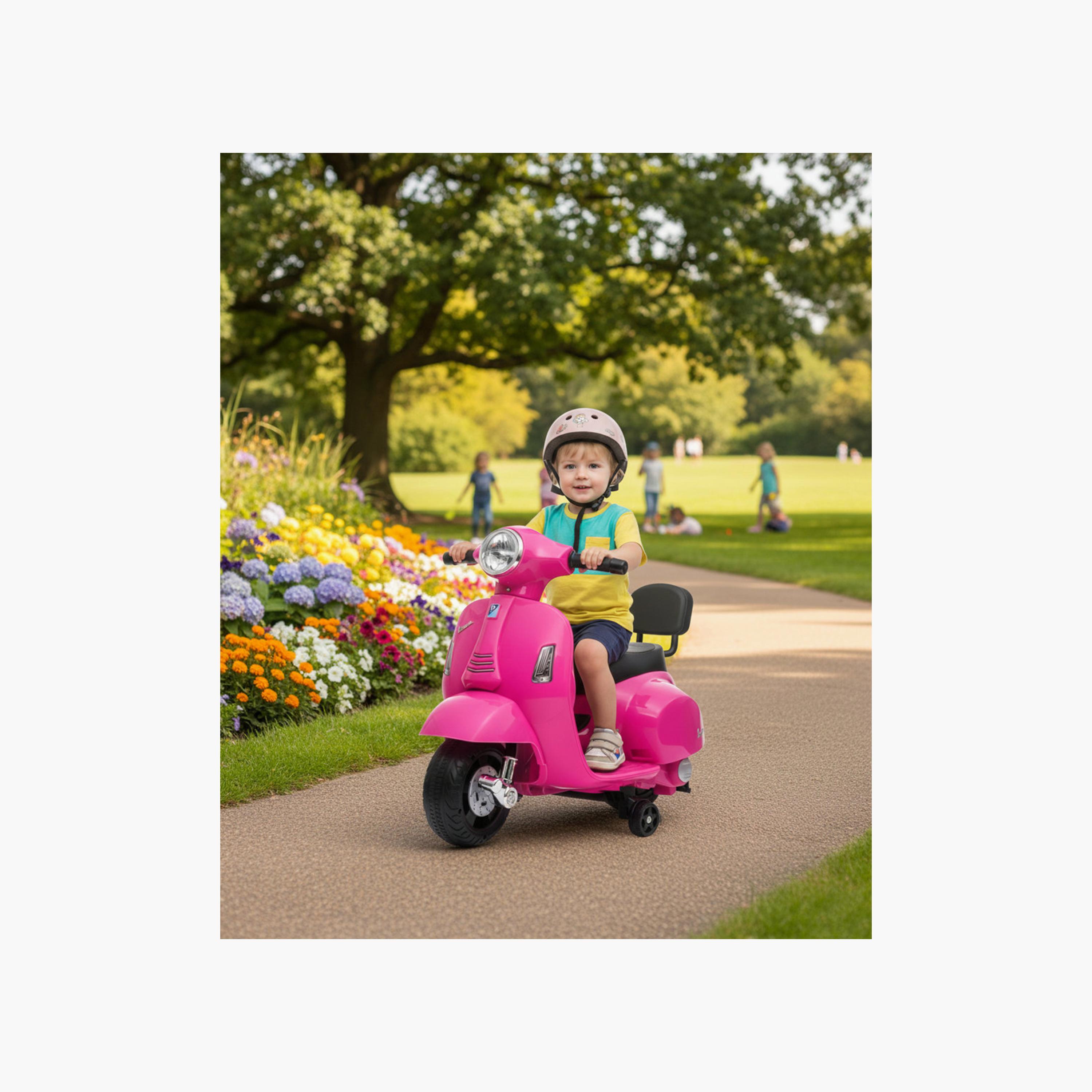سكوتر ركوب كهربائي "فيسبا" بمحرك واحد 6 فولت مع ضوء وموسيقى - وردي من مايتس-toys-outdoor-bikesandrideons-electricvehicles-image-4
