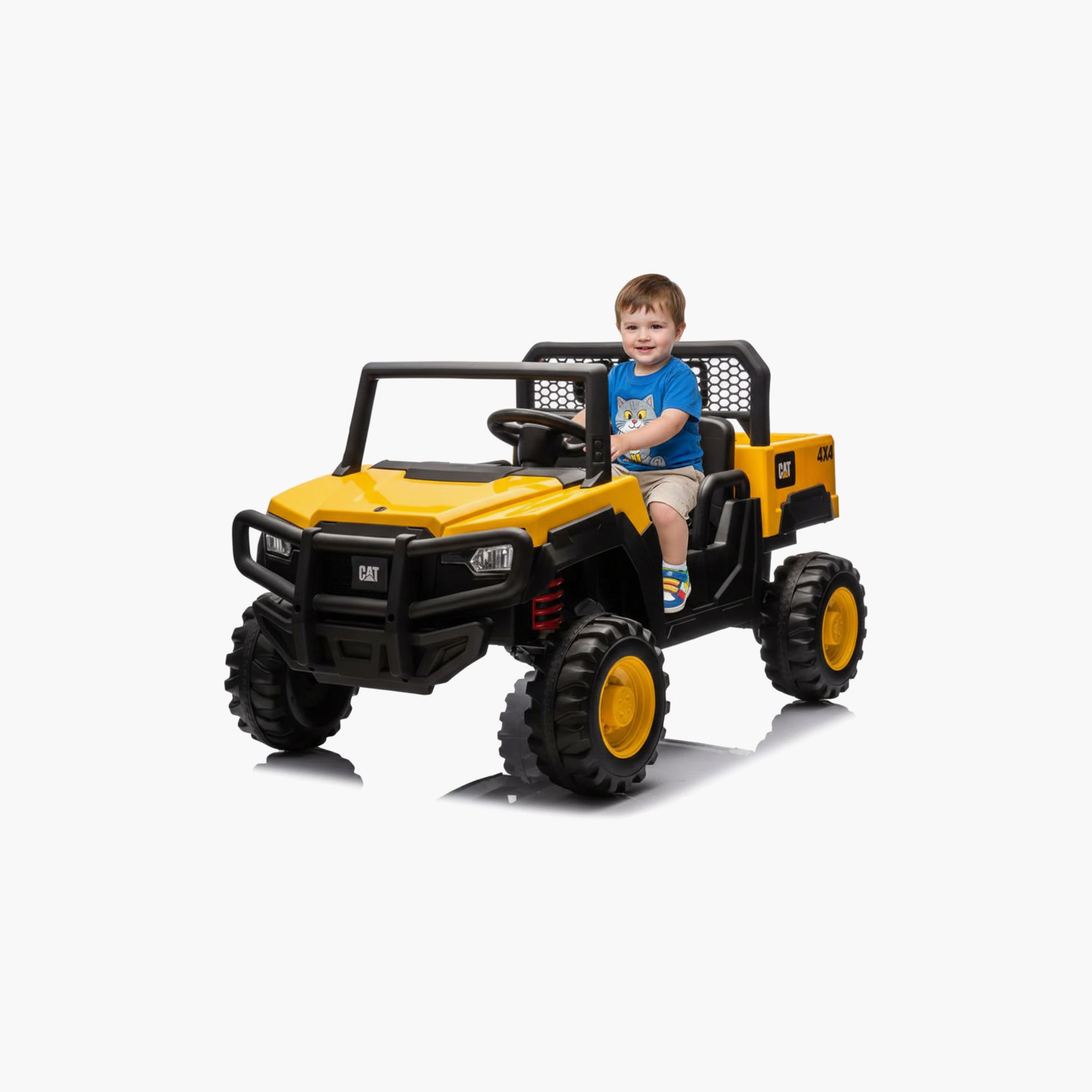 Myts 12V Dual Motor Electric CAT Ride-On Car - Yellow-toys-outdoor-bikesandrideons-electricvehicles-image-6
