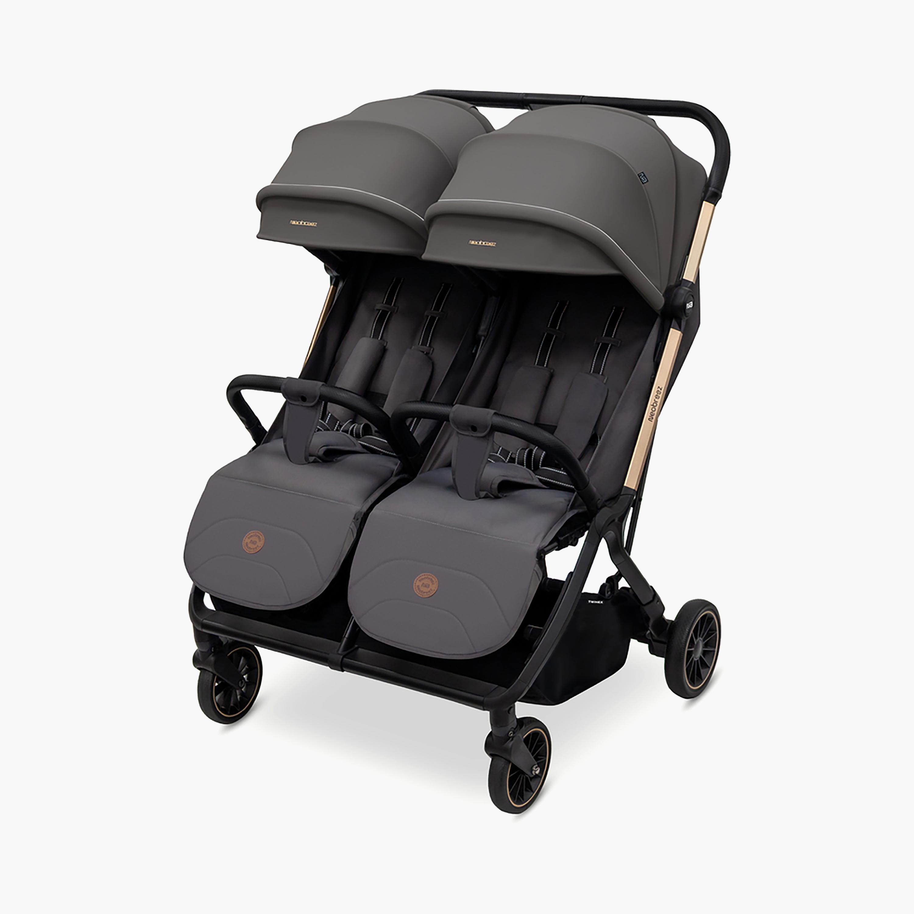 Neobreez Compact Autofold Twin Stroller with Recline Adjustment & Individual Canopy-baby-gear-strollersandprams-strollers-image-1