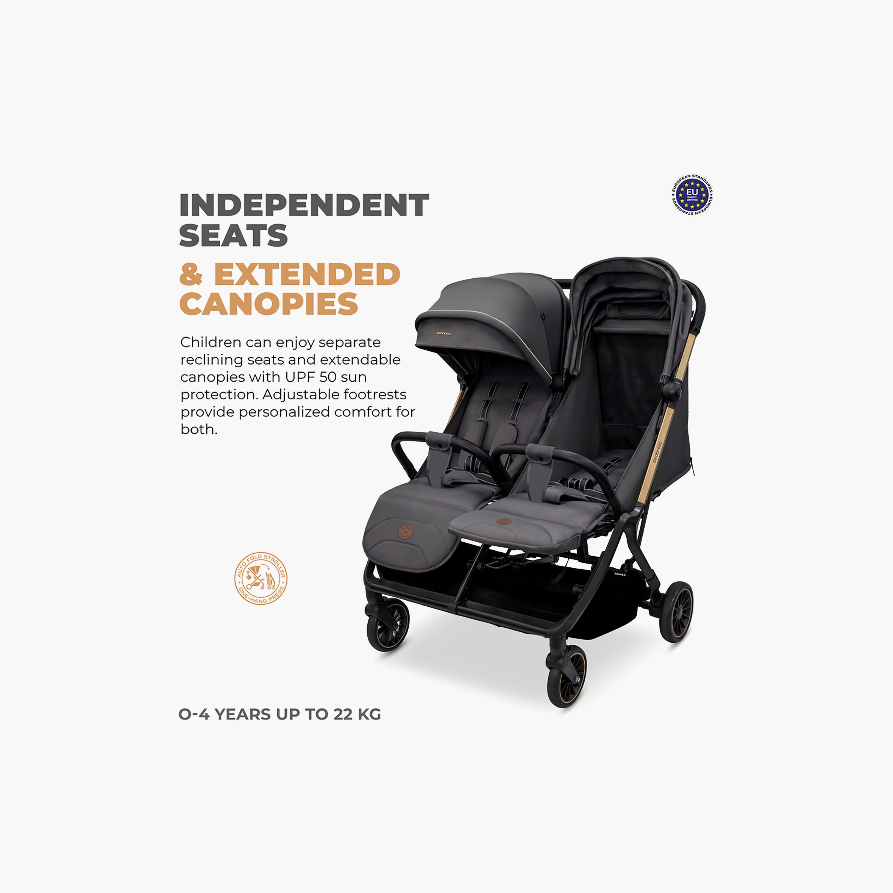 Neobreez Compact Autofold Twin Stroller with Recline Adjustment & Individual Canopy-baby-gear-strollersandprams-strollers-image-11