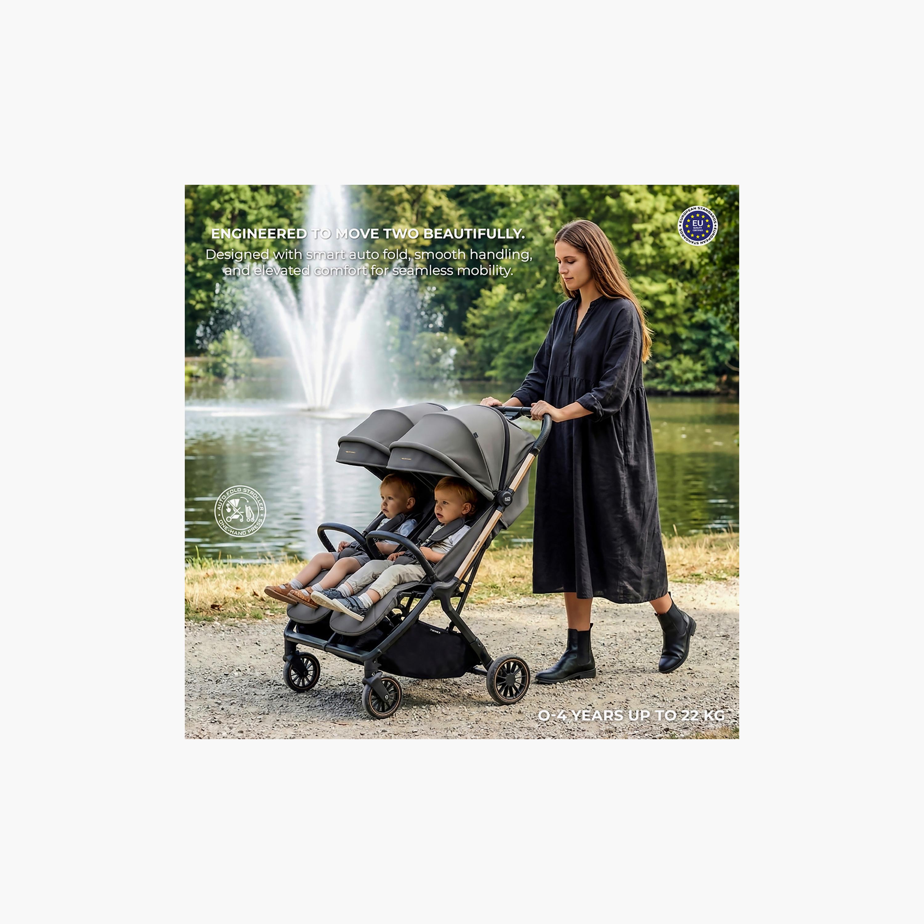 Neobreez Compact Autofold Twin Stroller with Recline Adjustment & Individual Canopy-baby-gear-strollersandprams-strollers-image-14