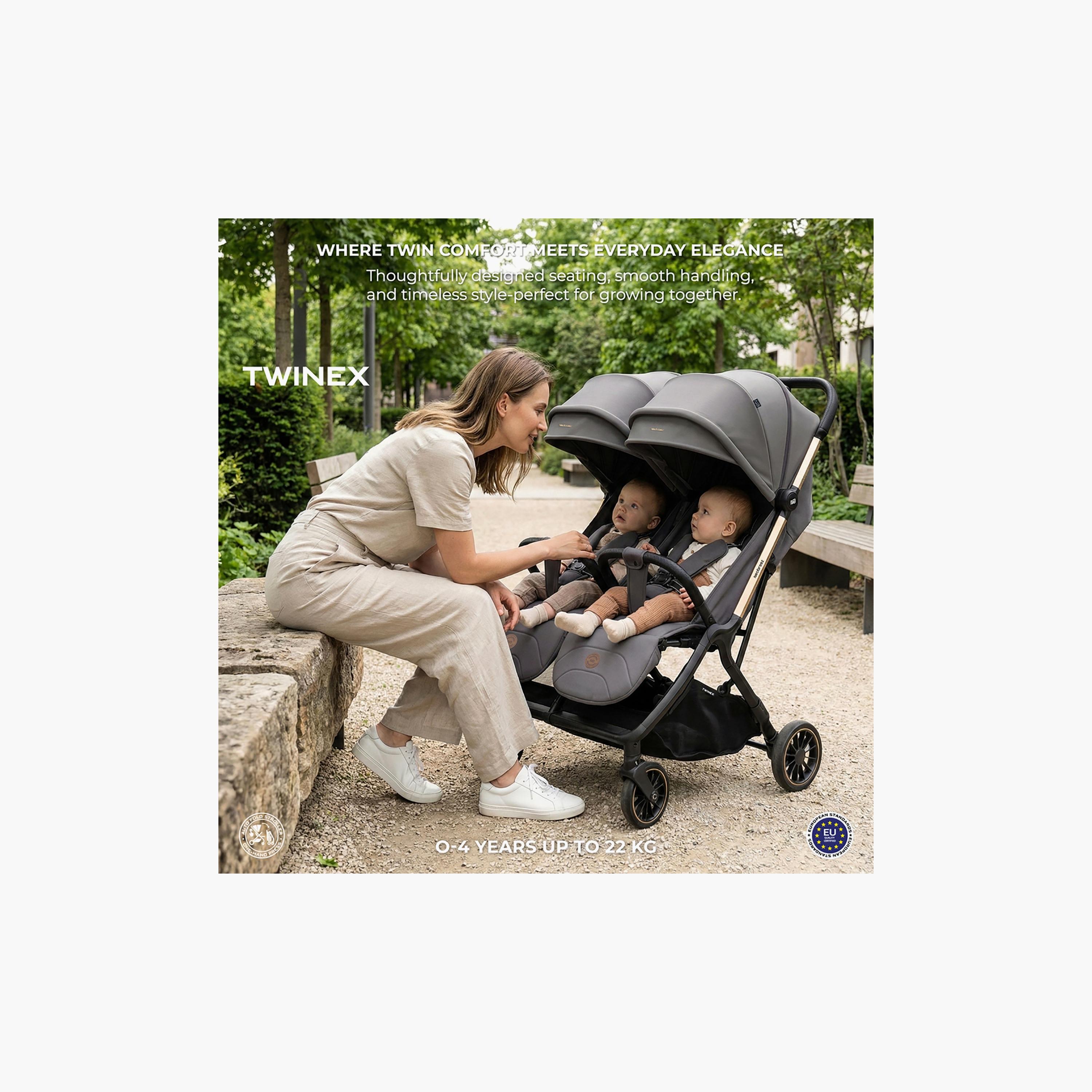 Neobreez Compact Autofold Twin Stroller with Recline Adjustment & Individual Canopy-baby-gear-strollersandprams-strollers-image-4