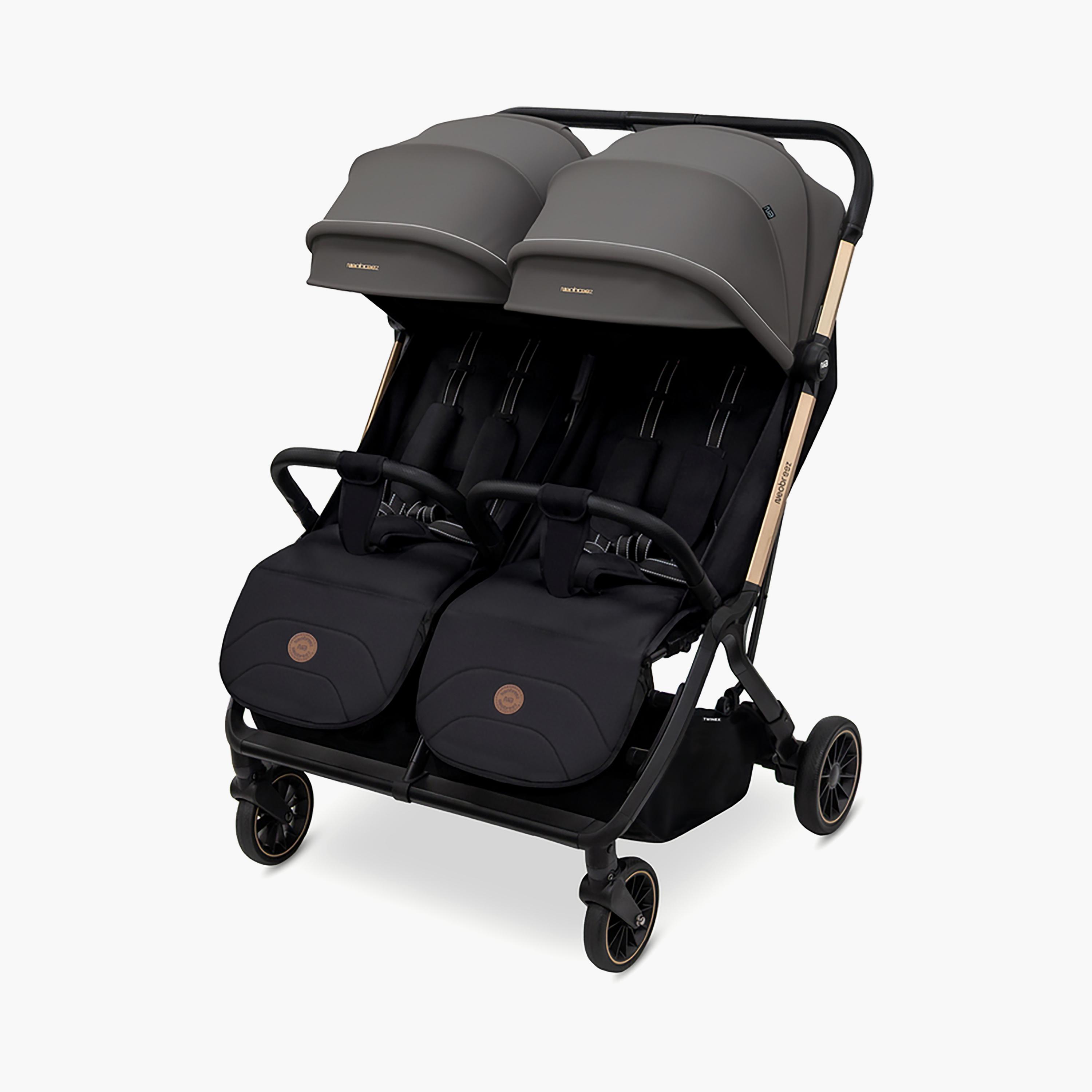 Neobreez Compact Autofold Twin Stroller with Recline Adjustment & Individual Canopy-baby-gear-strollersandprams-strollers-image-1