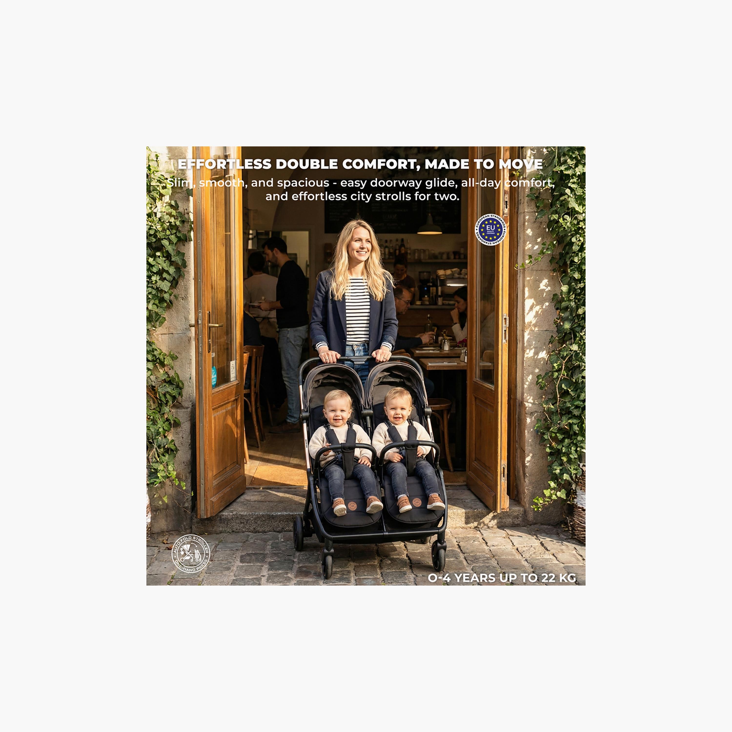 Neobreez Compact Autofold Twin Stroller with Recline Adjustment & Individual Canopy-baby-gear-strollersandprams-strollers-image-10