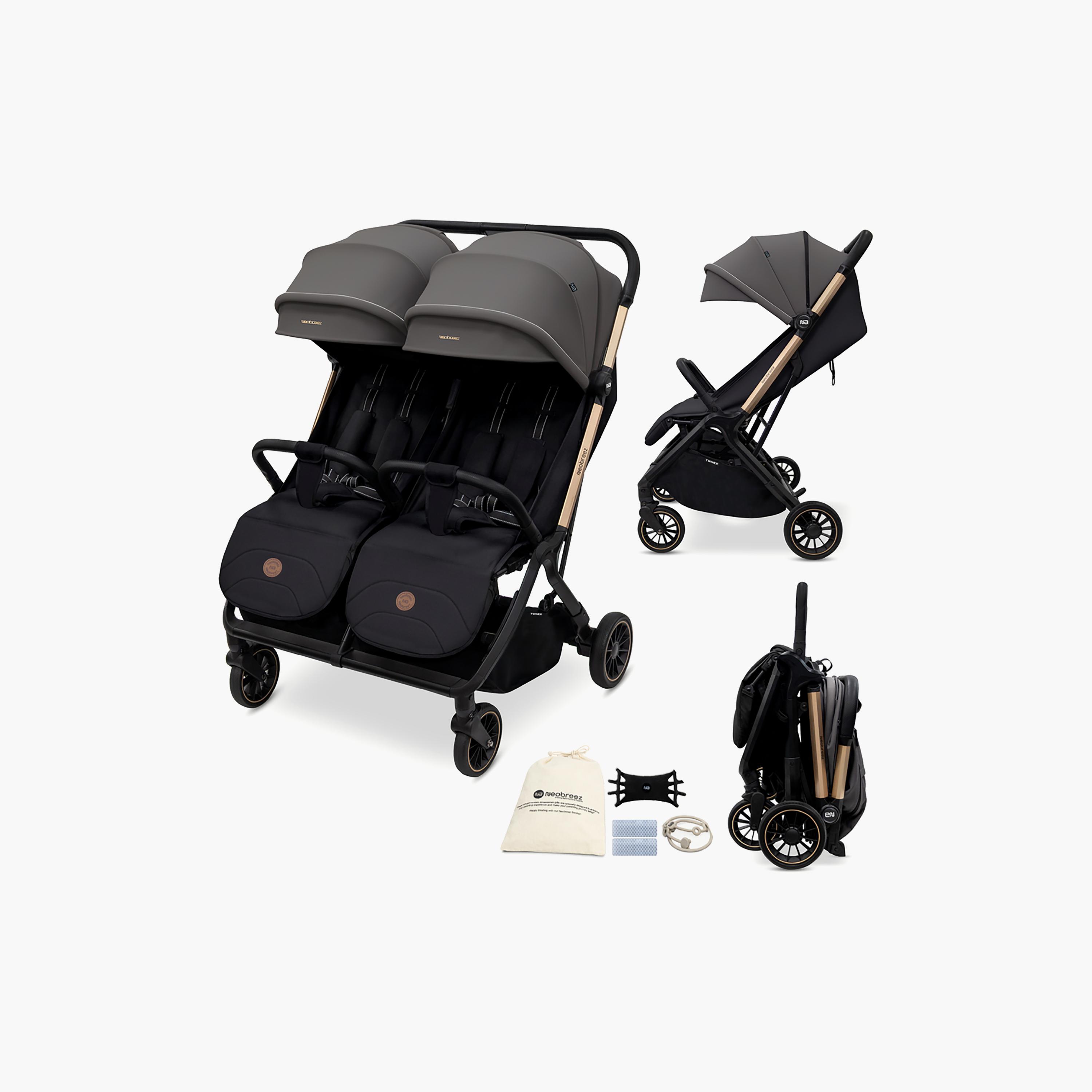 Neobreez Compact Autofold Twin Stroller with Recline Adjustment & Individual Canopy-baby-gear-strollersandprams-strollers-image-12