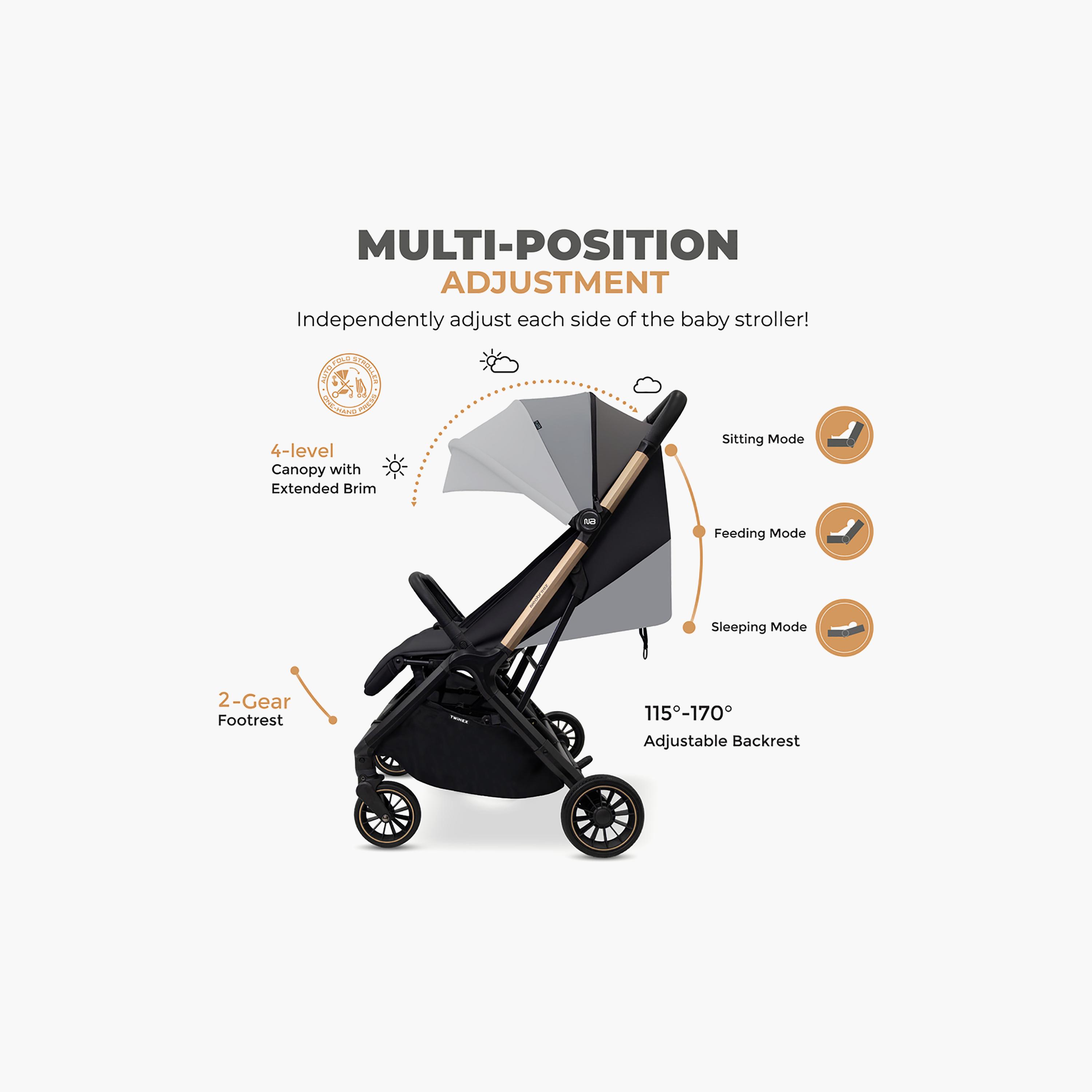 Neobreez Compact Autofold Twin Stroller with Recline Adjustment & Individual Canopy-baby-gear-strollersandprams-strollers-image-14