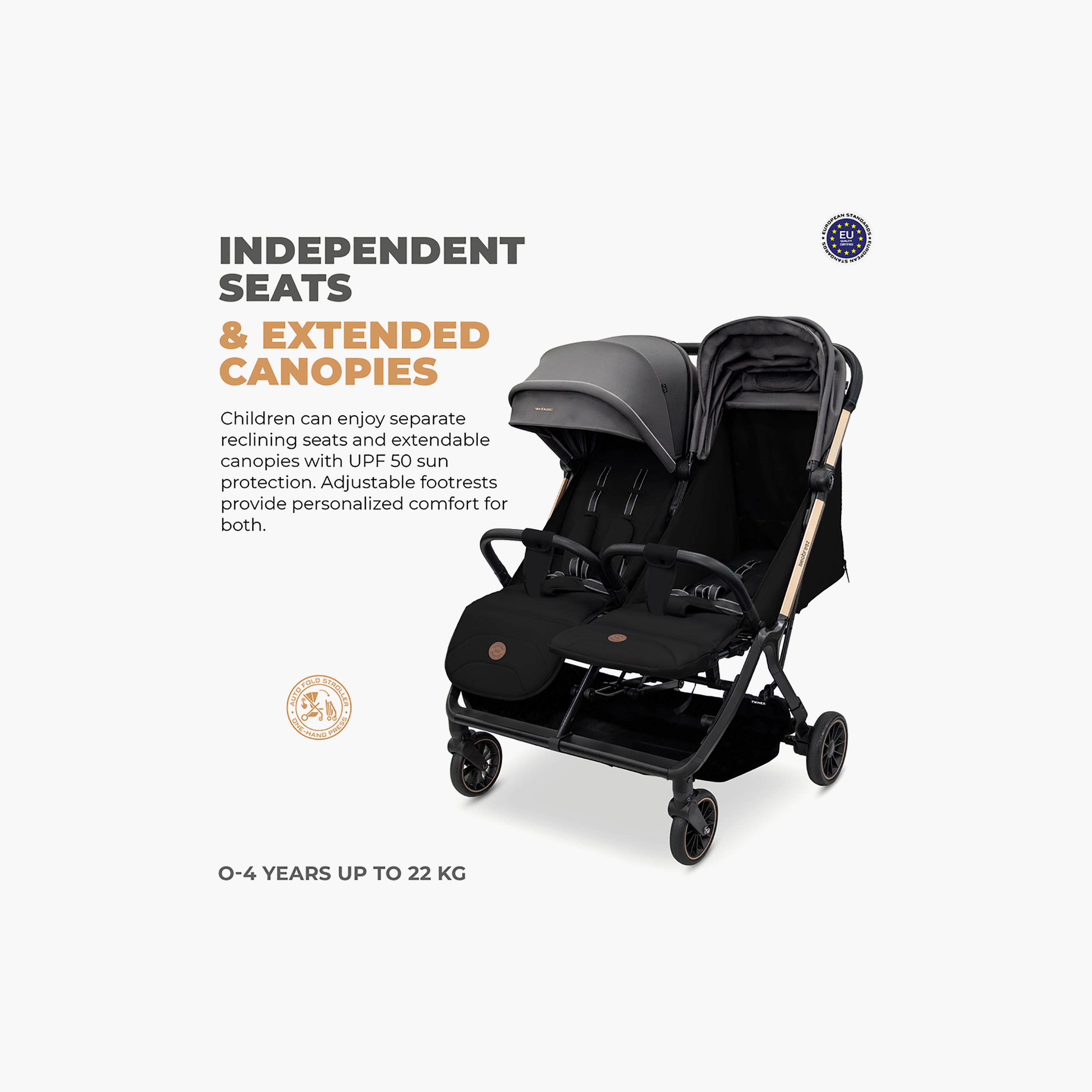 Neobreez Compact Autofold Twin Stroller with Recline Adjustment & Individual Canopy-baby-gear-strollersandprams-strollers-image-16