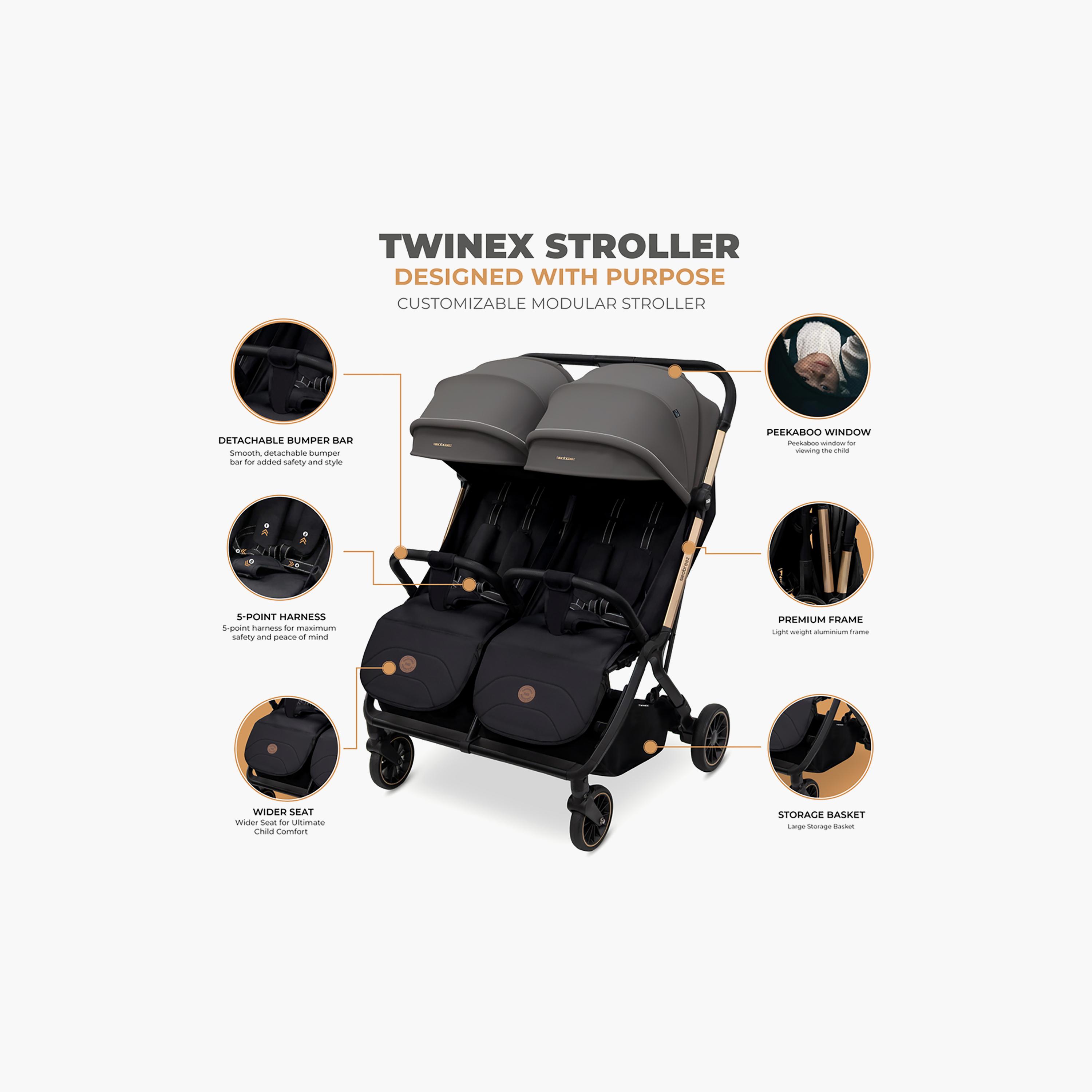 Neobreez Compact Autofold Twin Stroller with Recline Adjustment & Individual Canopy-baby-gear-strollersandprams-strollers-image-24