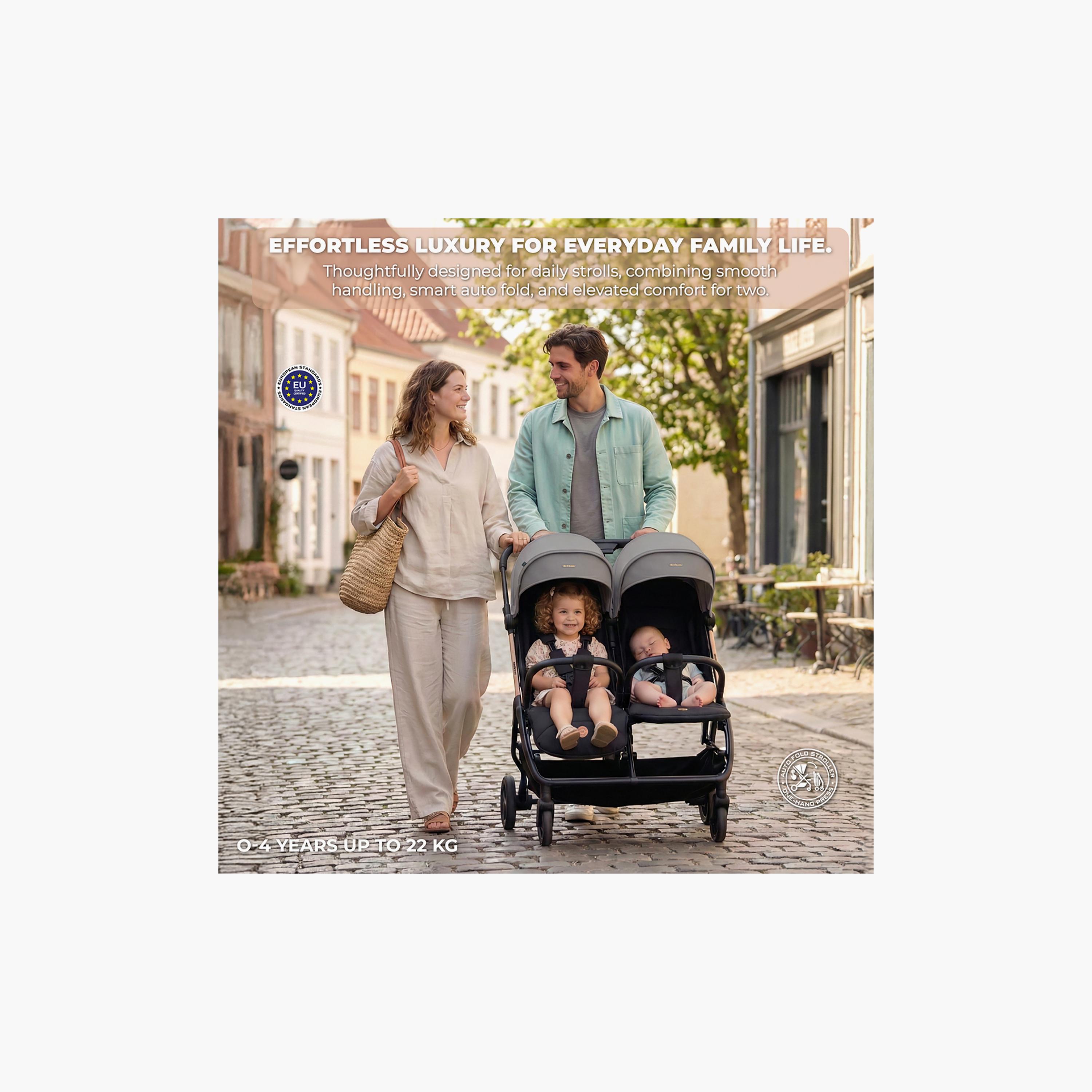 Neobreez Compact Autofold Twin Stroller with Recline Adjustment & Individual Canopy-baby-gear-strollersandprams-strollers-image-7