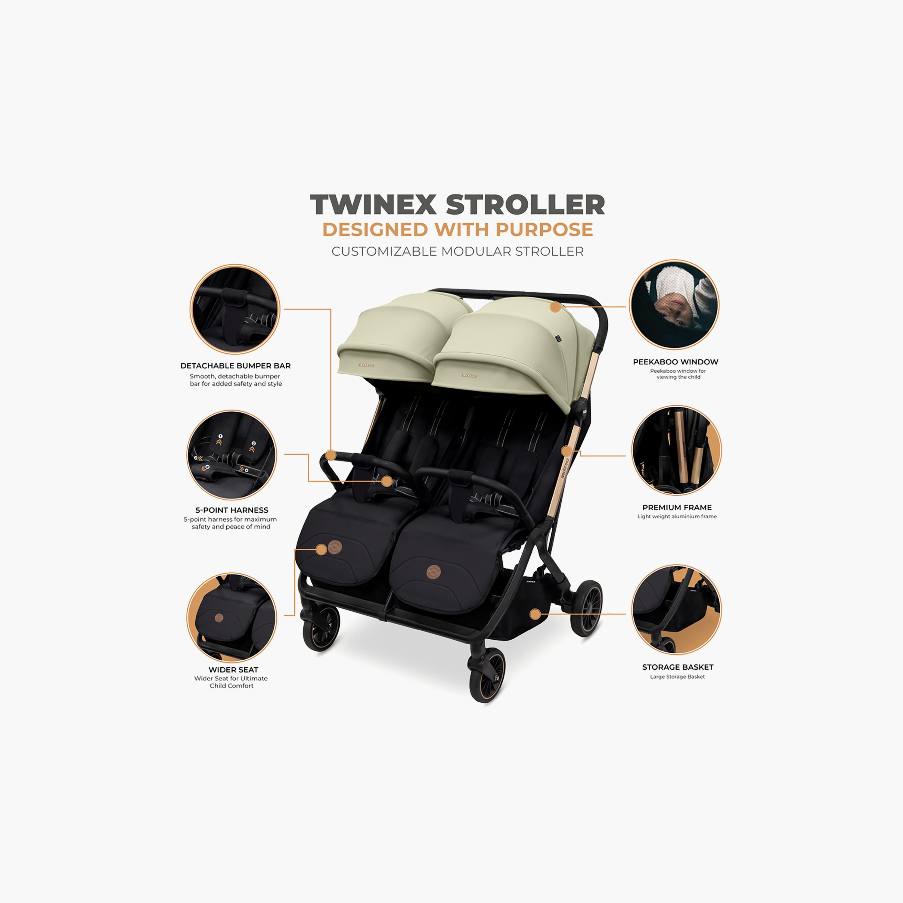 Neobreez Compact Autofold Twin Stroller with Recline Adjustment & Individual Canopy-baby-gear-strollersandprams-strollers-image-10