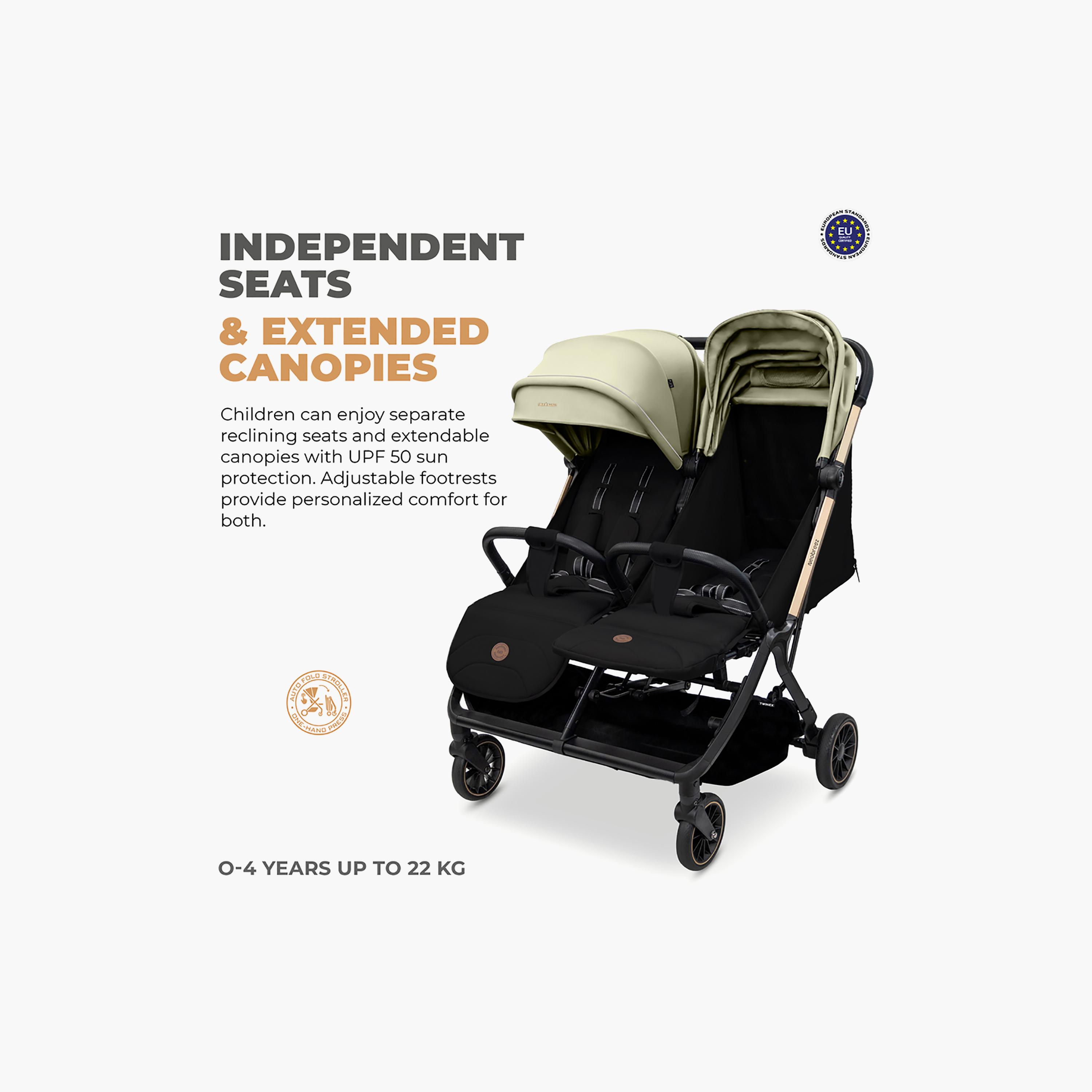 Neobreez Compact Autofold Twin Stroller with Recline Adjustment & Individual Canopy-baby-gear-strollersandprams-strollers-image-13