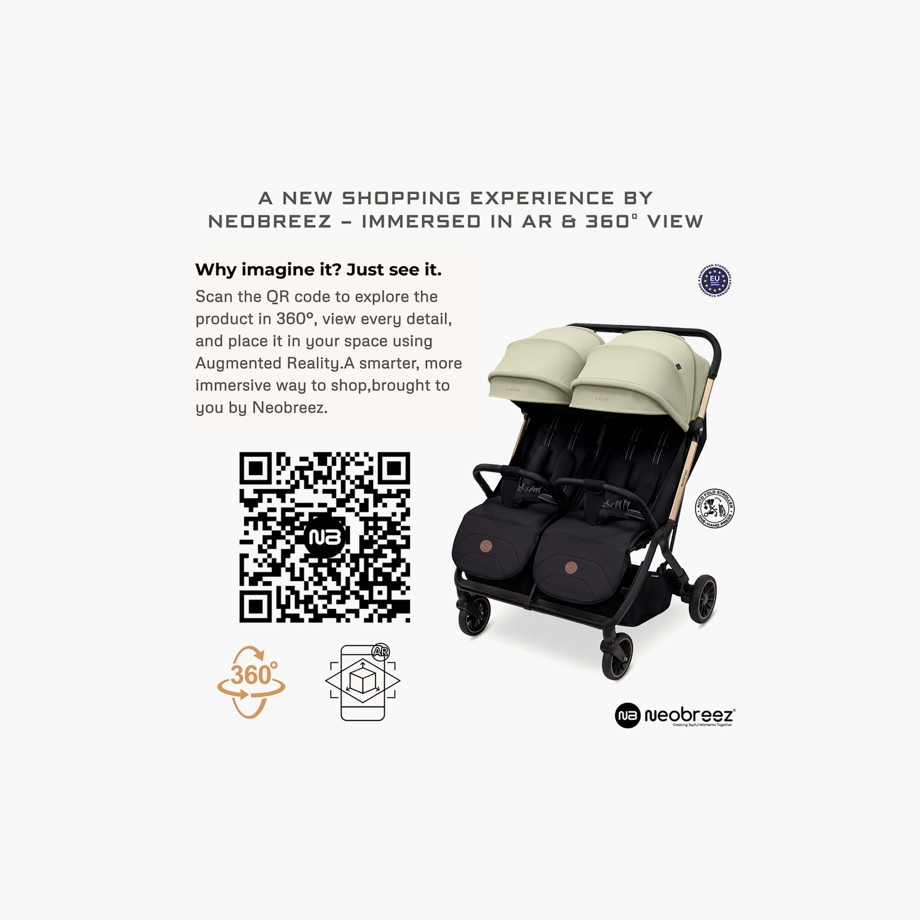 Neobreez Compact Autofold Twin Stroller with Recline Adjustment & Individual Canopy-baby-gear-strollersandprams-strollers-image-15