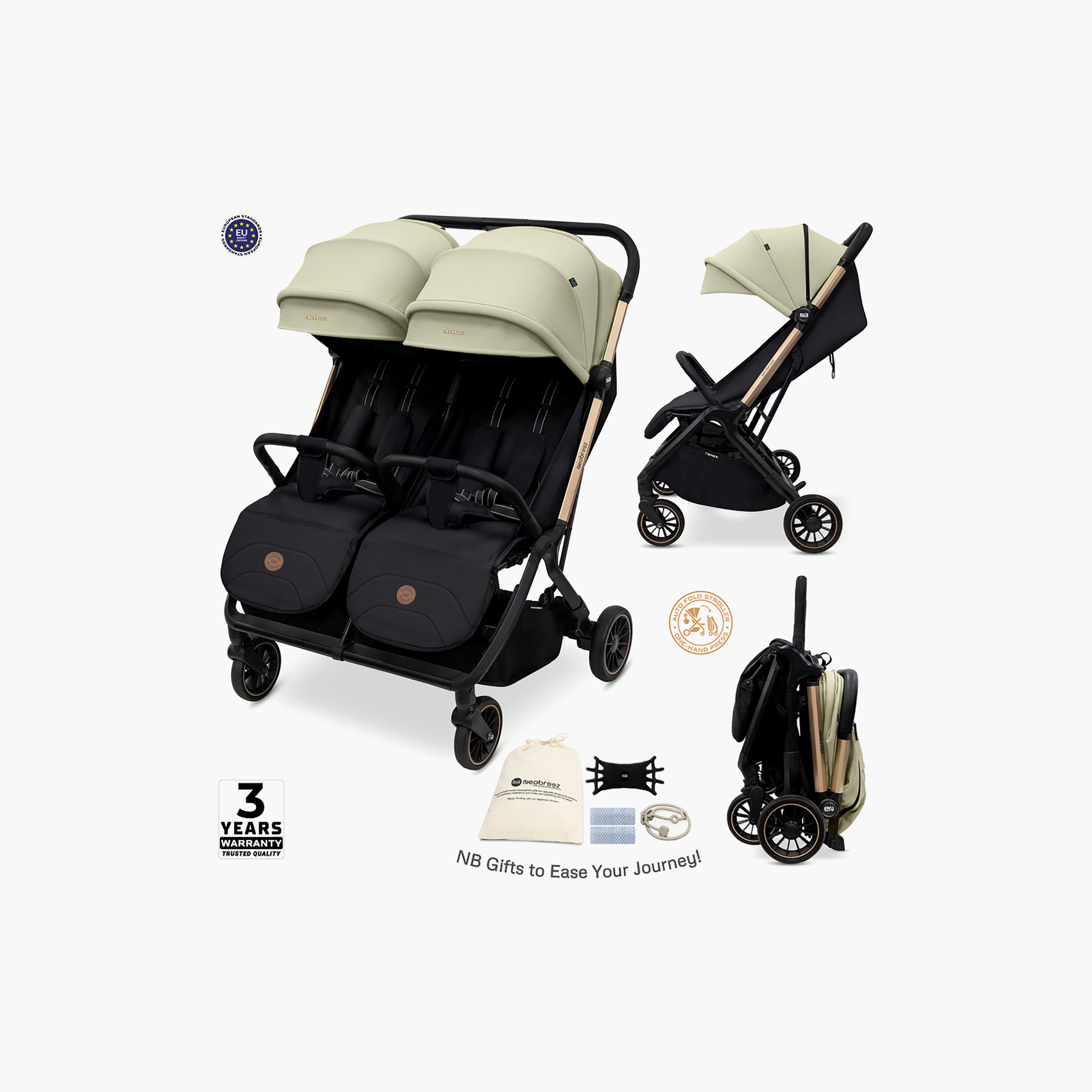 Neobreez Compact Autofold Twin Stroller with Recline Adjustment & Individual Canopy-baby-gear-strollersandprams-strollers-image-17