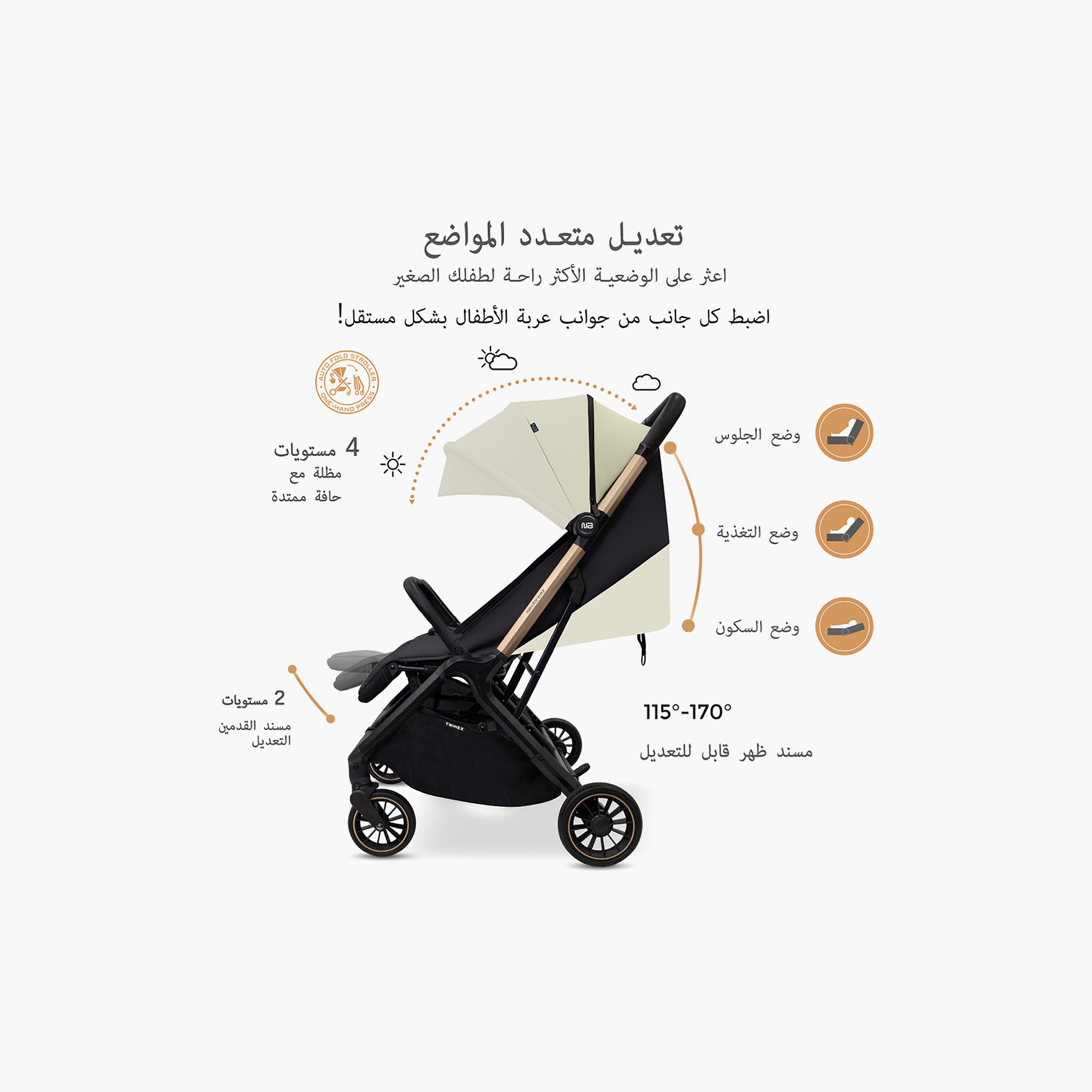 Neobreez Compact Autofold Twin Stroller with Recline Adjustment & Individual Canopy-baby-gear-strollersandprams-strollers-image-2