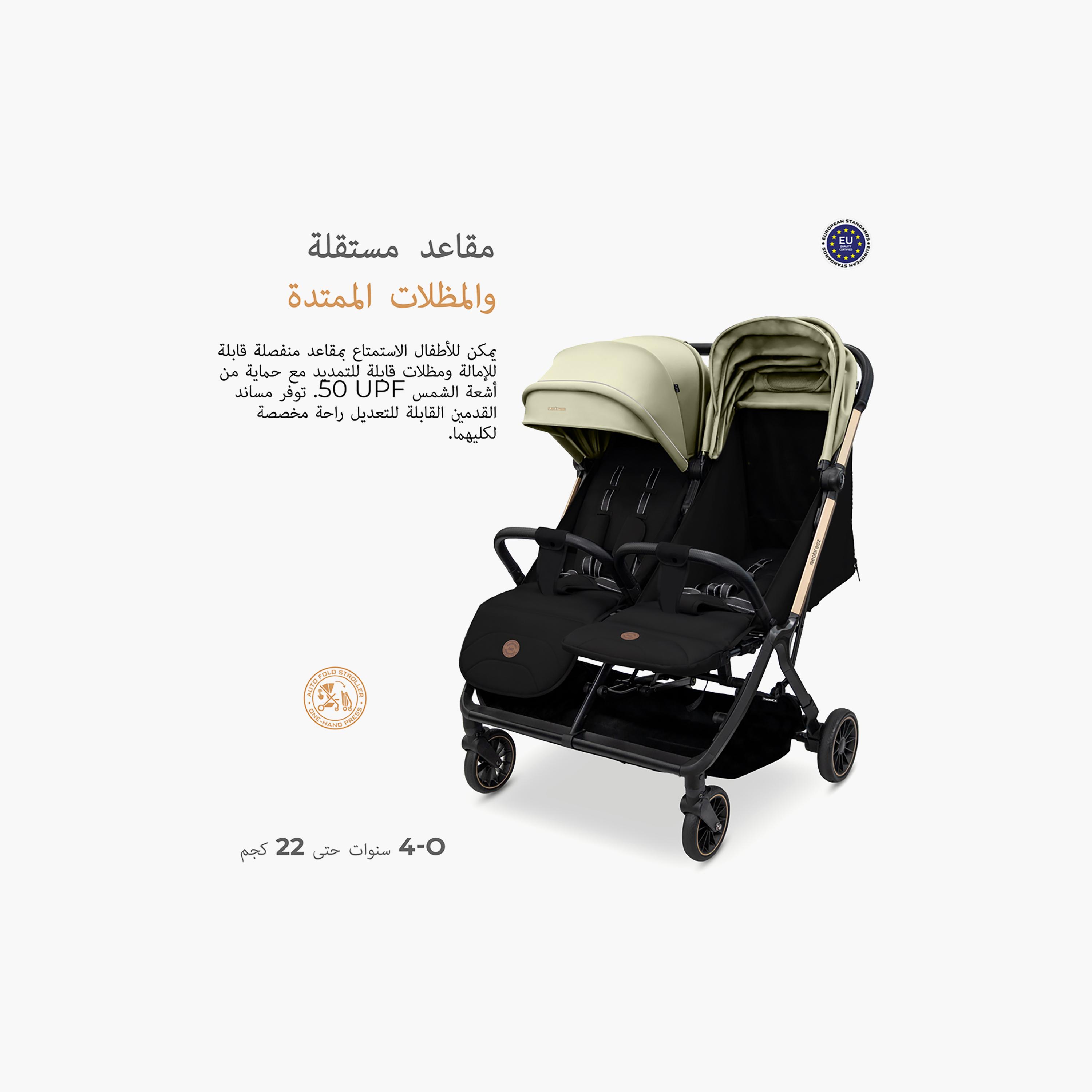 Neobreez Compact Autofold Twin Stroller with Recline Adjustment & Individual Canopy-baby-gear-strollersandprams-strollers-image-24