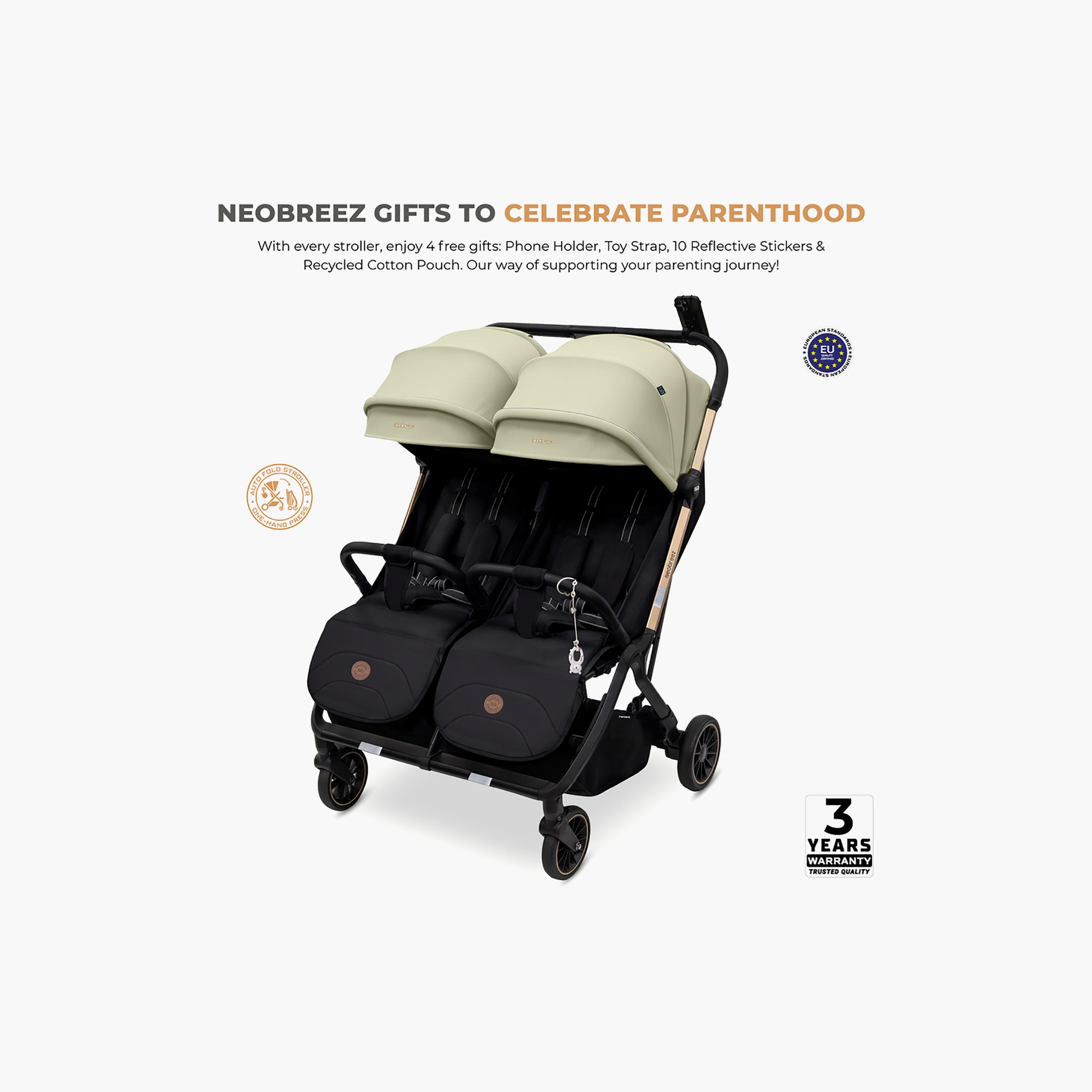 Neobreez Compact Autofold Twin Stroller with Recline Adjustment & Individual Canopy-baby-gear-strollersandprams-strollers-image-25