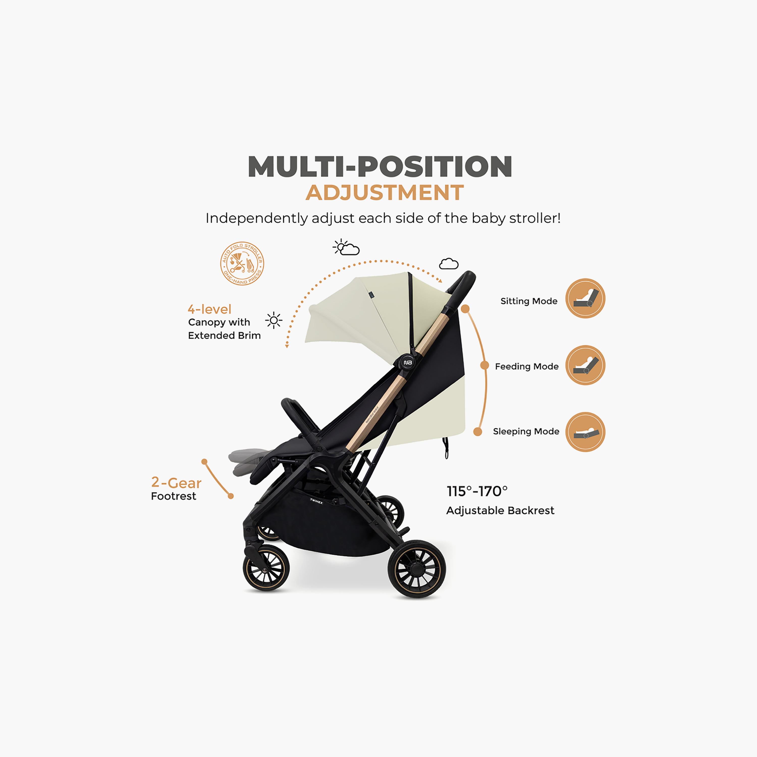 Neobreez Compact Autofold Twin Stroller with Recline Adjustment & Individual Canopy-baby-gear-strollersandprams-strollers-image-26