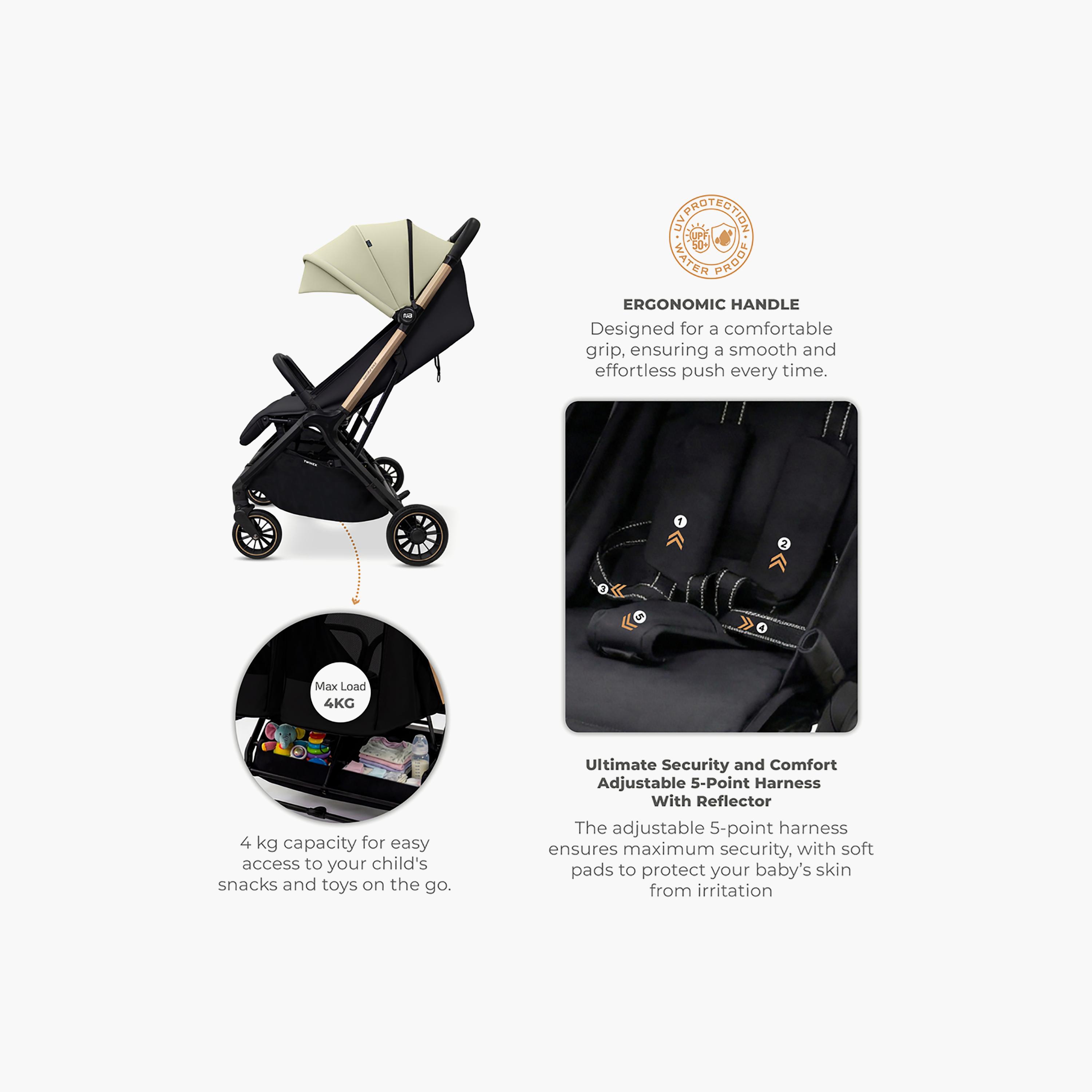 Neobreez Compact Autofold Twin Stroller with Recline Adjustment & Individual Canopy-baby-gear-strollersandprams-strollers-image-8