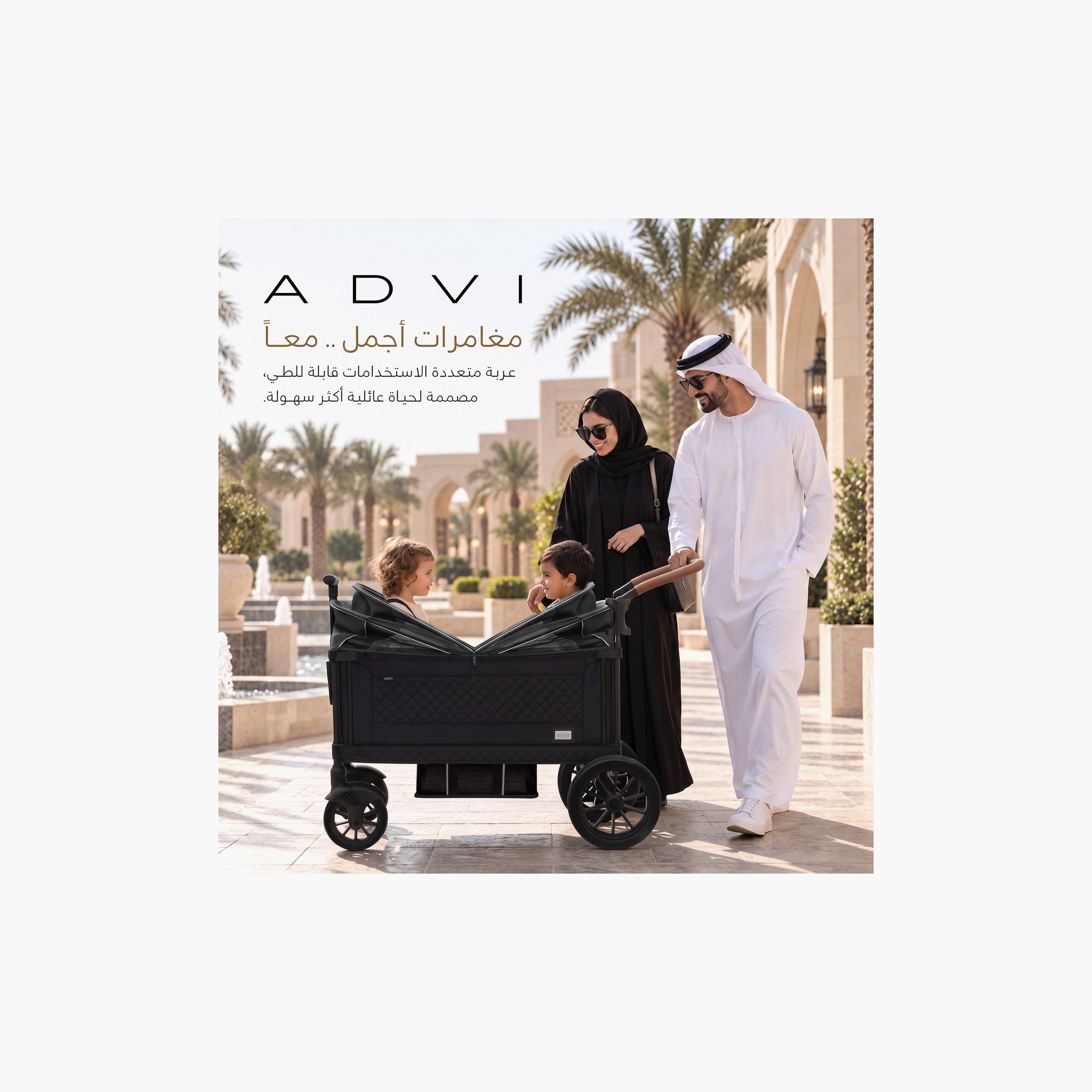 Neobreez ADVI Wagon Cargo Push & Pull Double Stroller with Removable Canopy & 2-in1 Cup Holder-baby-gear-strollersandprams-strollers-image-8