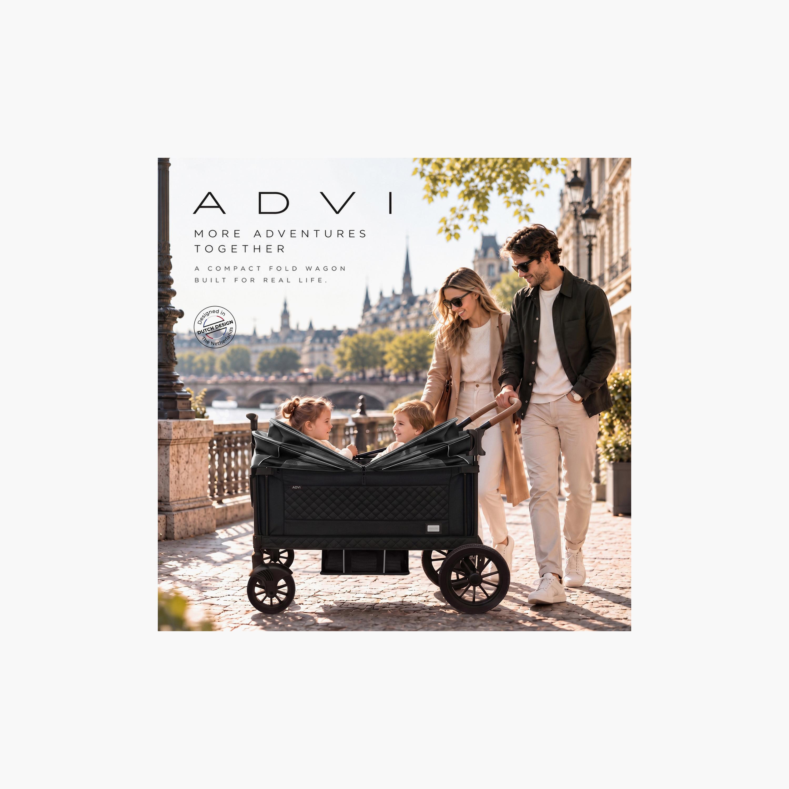 Neobreez ADVI Wagon Cargo Push & Pull Double Stroller with Removable Canopy & 2-in1 Cup Holder-baby-gear-strollersandprams-strollers-image-15