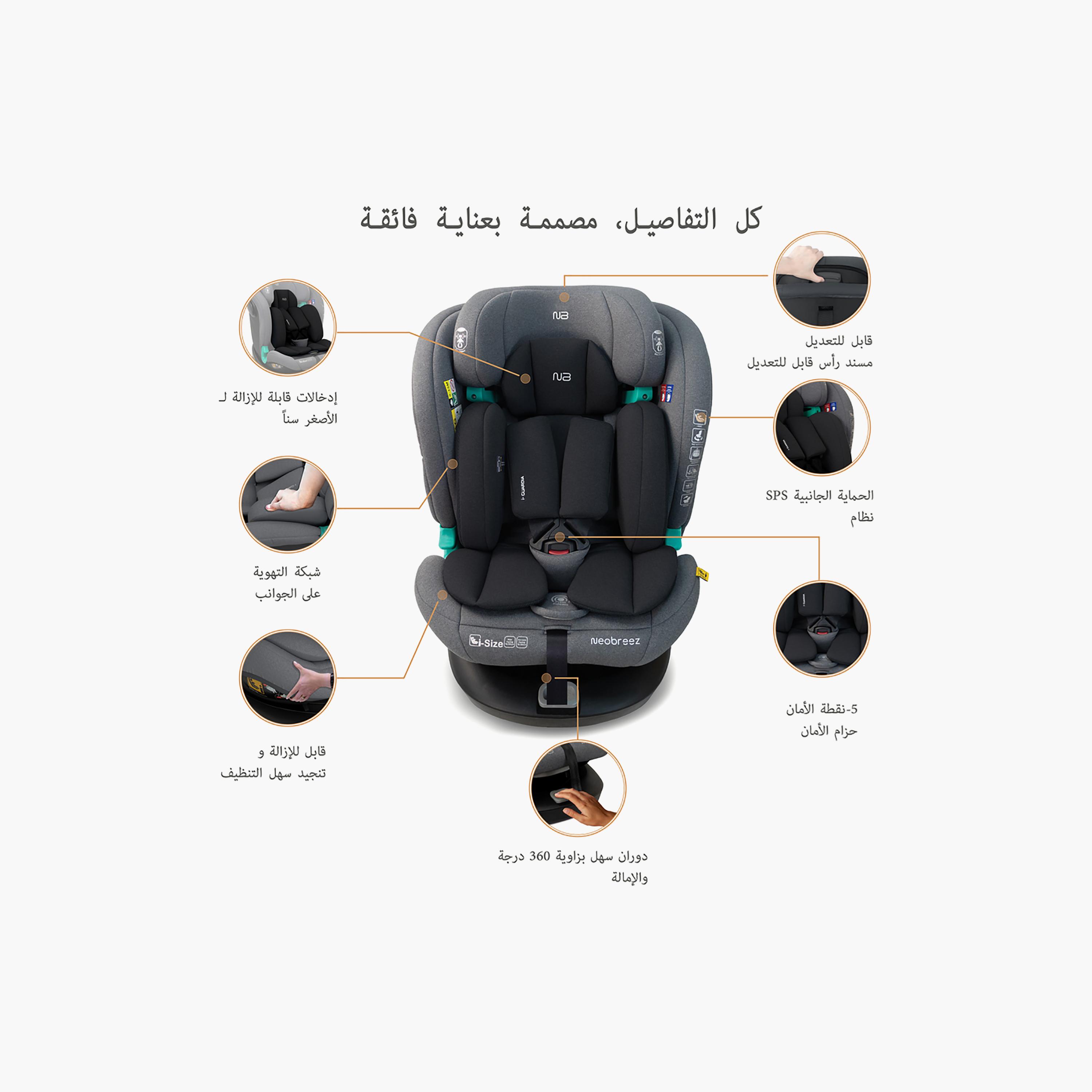 Neobreez i-GUARDIA 360° ISOFIX I-Size Recline & Adjustable Baby Car Seat-baby-gear-carseats-image-22