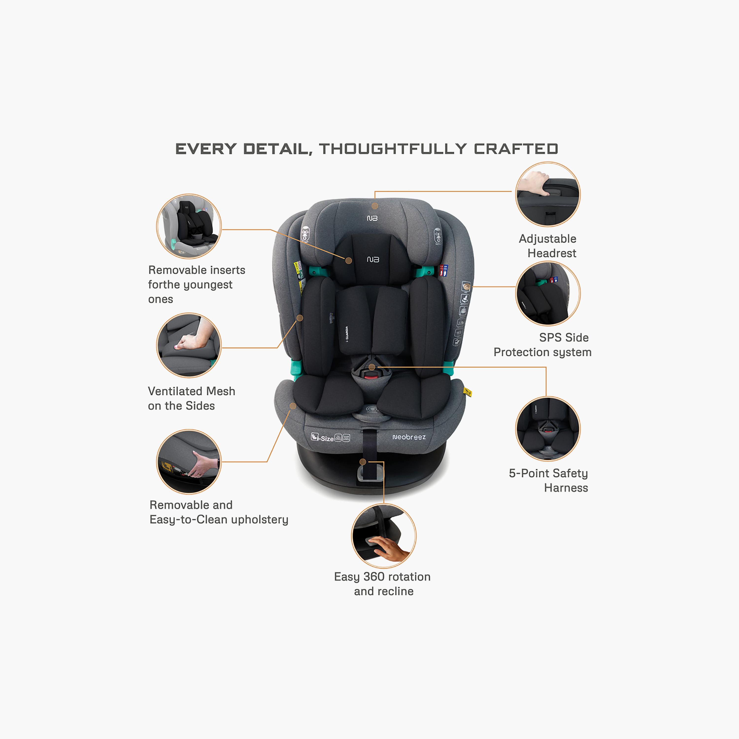 Neobreez i-GUARDIA 360° ISOFIX I-Size Recline & Adjustable Baby Car Seat-baby-gear-carseats-image-3