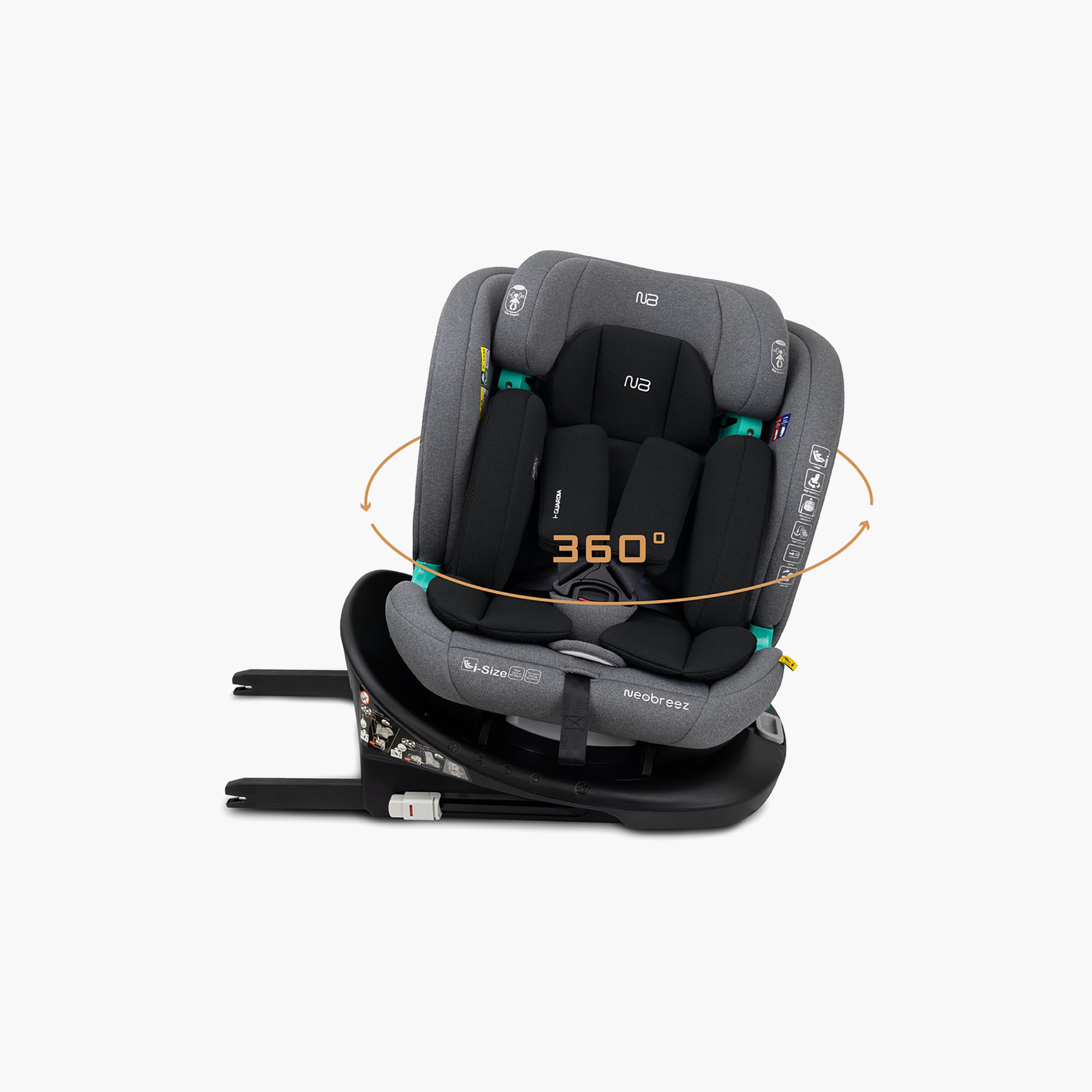 Neobreez i-GUARDIA 360° ISOFIX I-Size Recline & Adjustable Baby Car Seat-baby-gear-carseats-image-8