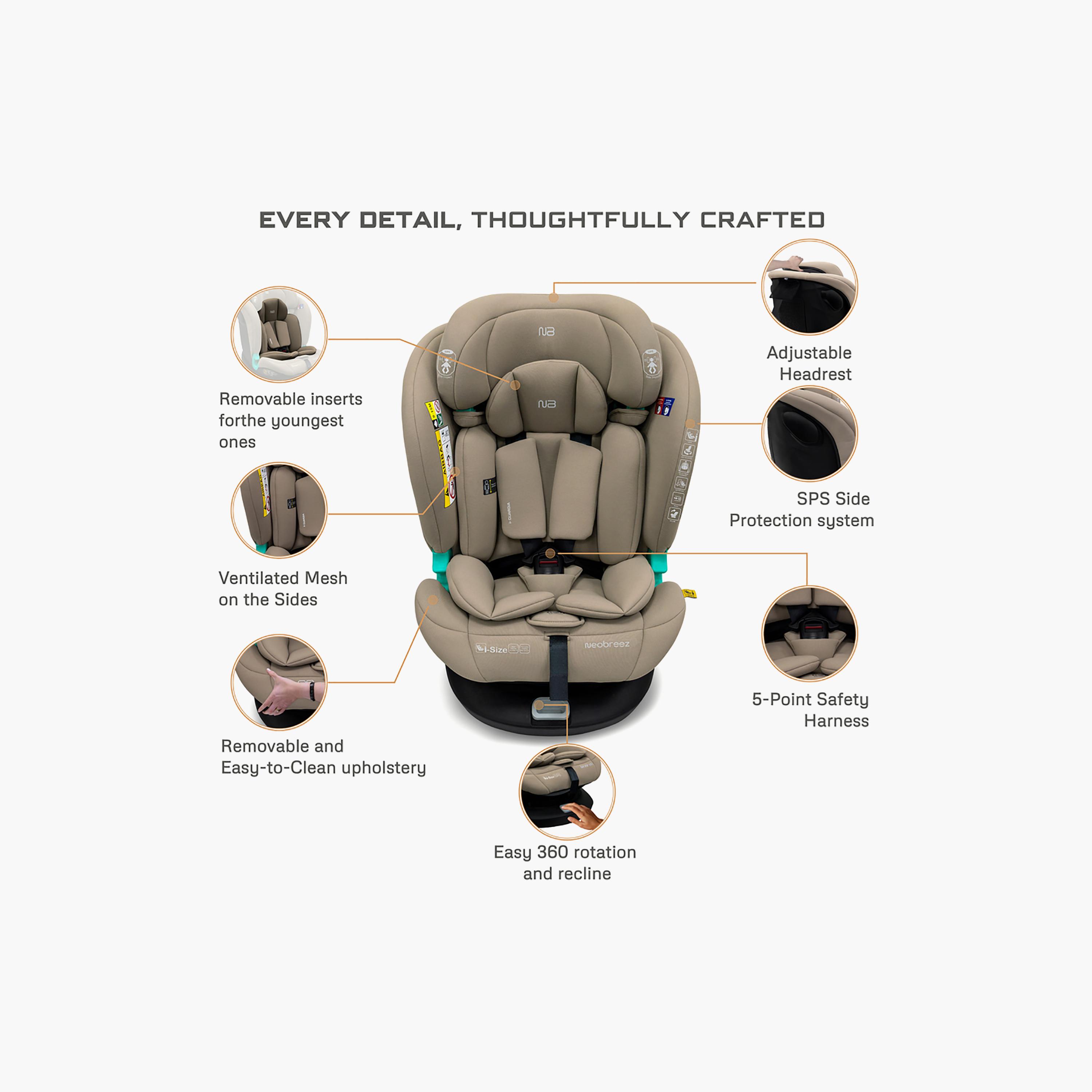 Neobreez i-GUARDIA 360° ISOFIX I-Size Recline & Adjustable Baby Car Seat-baby-gear-carseats-image-7