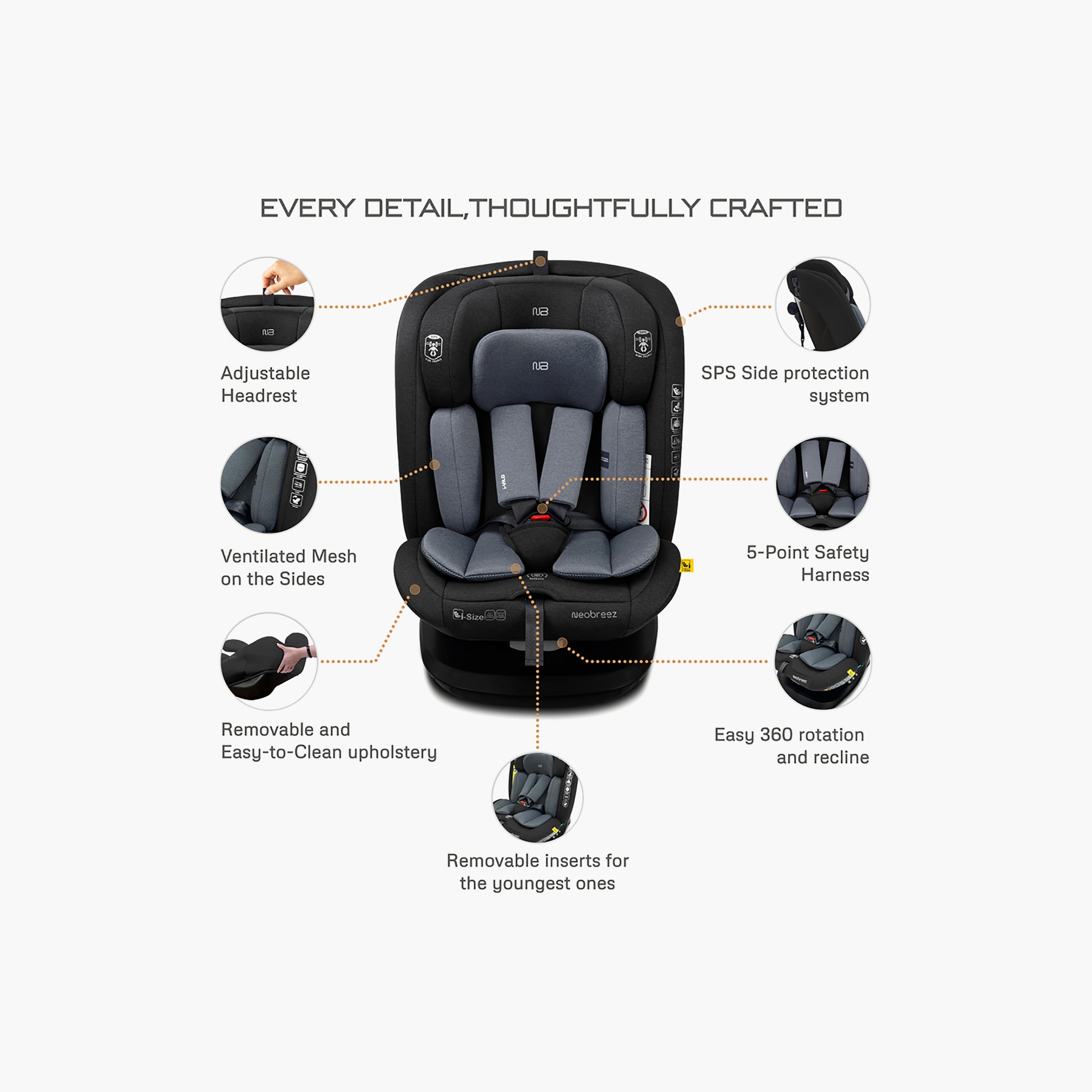 Neobreez I-VILO 360° Rotatable ISOFIX I-Size Recline & Adjustable Baby Car Seat-baby-gear-carseats-image-10