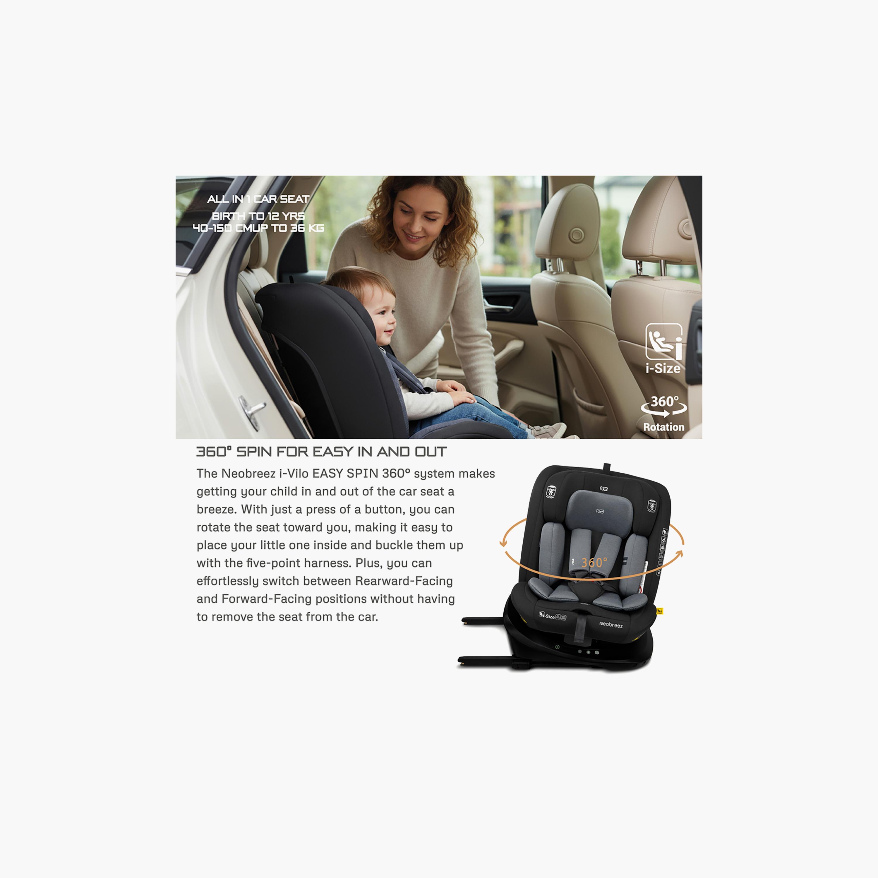 Neobreez I-VILO 360° Rotatable ISOFIX I-Size Recline & Adjustable Baby Car Seat-baby-gear-carseats-image-18